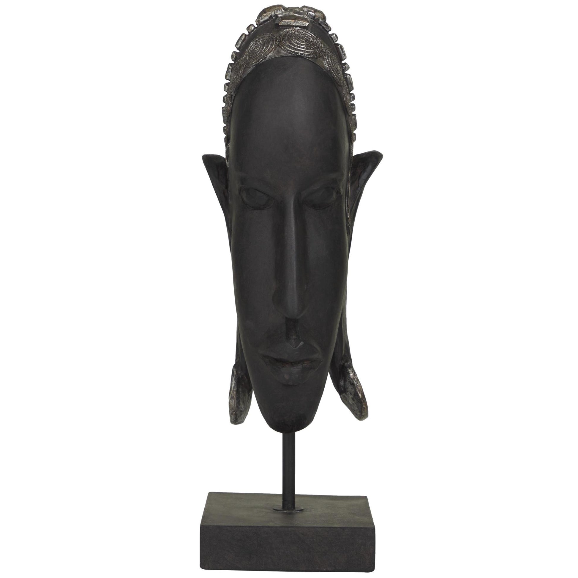 Woman Black Polyresin African Decorative Sculpture