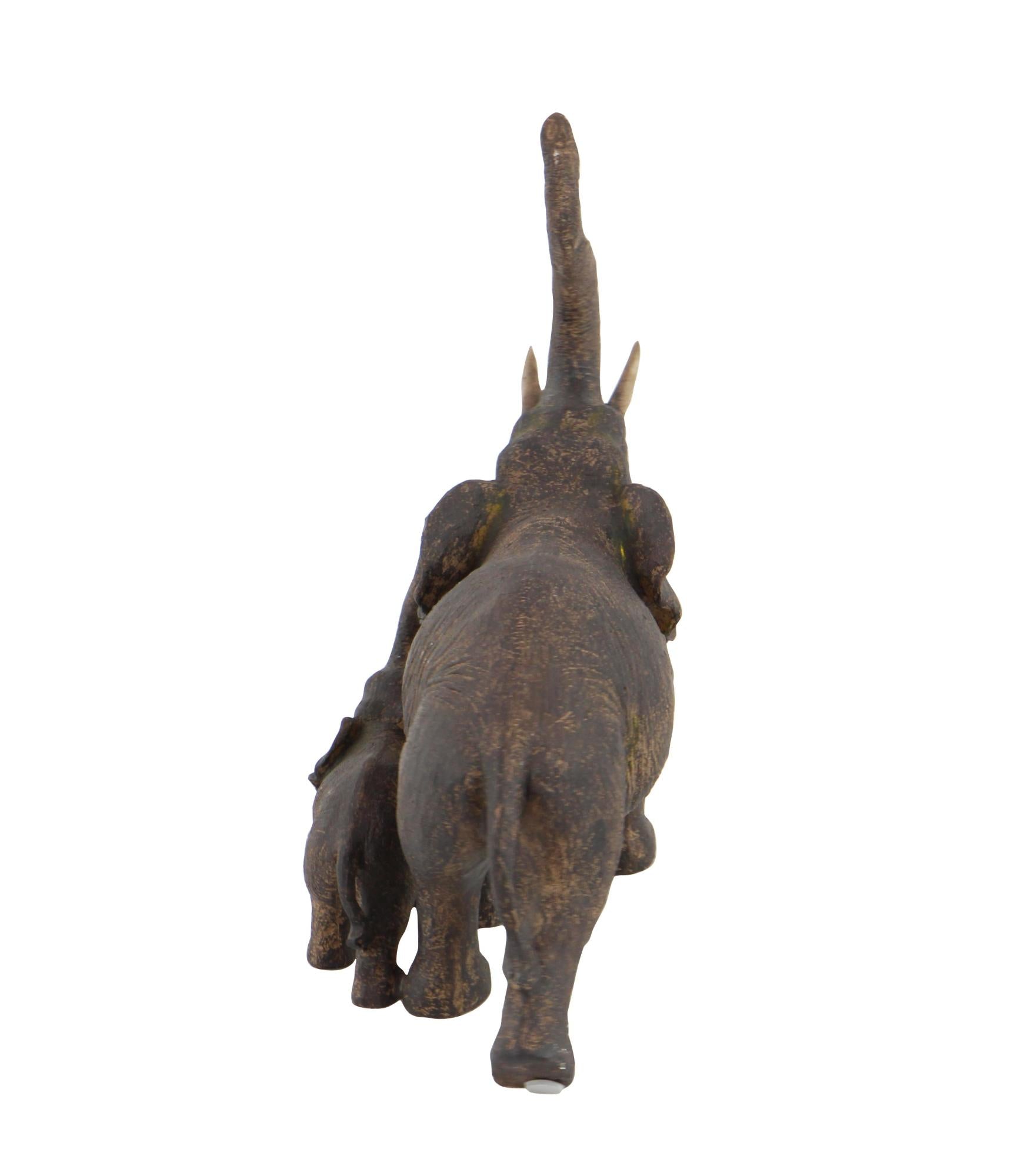 Elephant Brown Polystone Decorative Sculpture