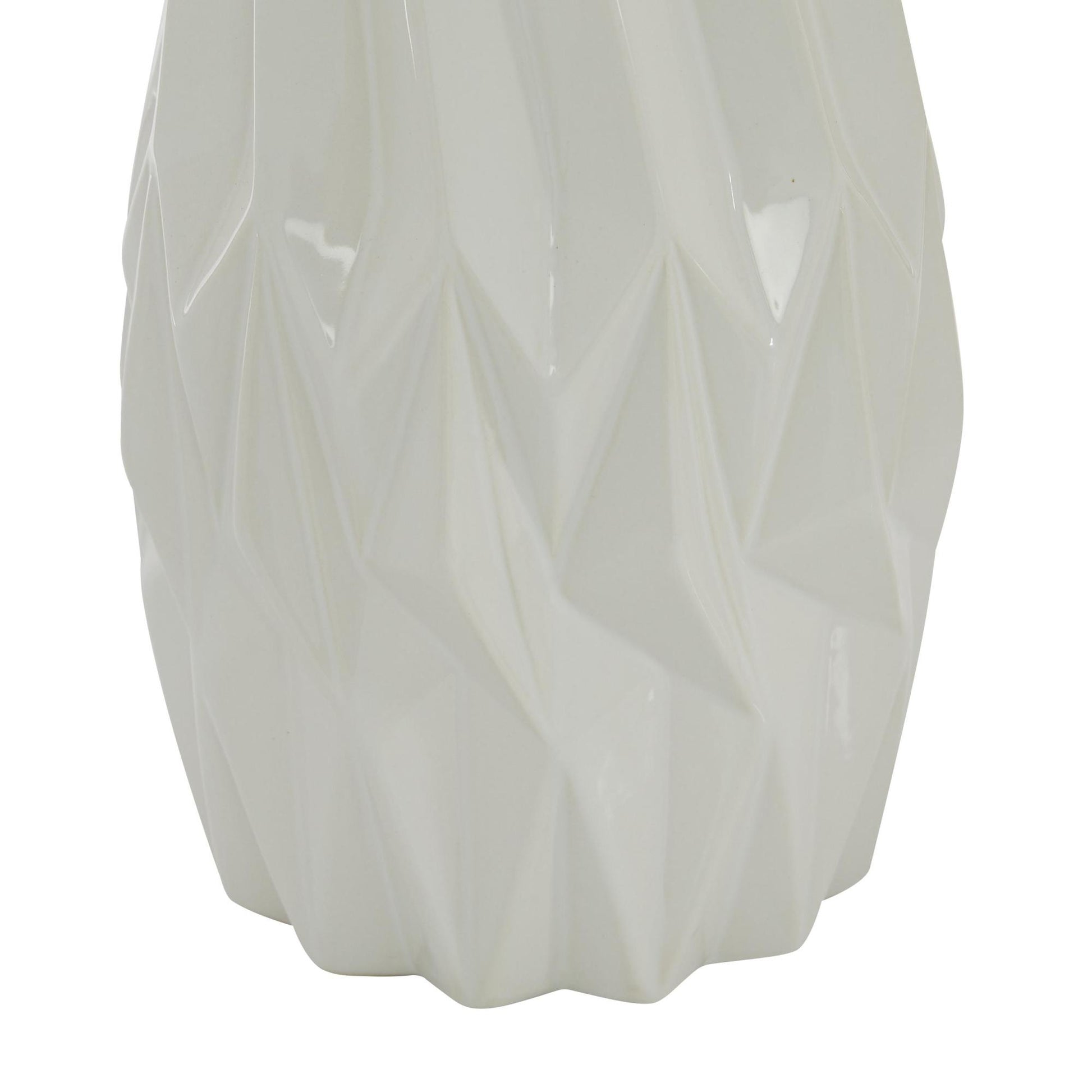 White Ceramic Geometric Decorative Vase