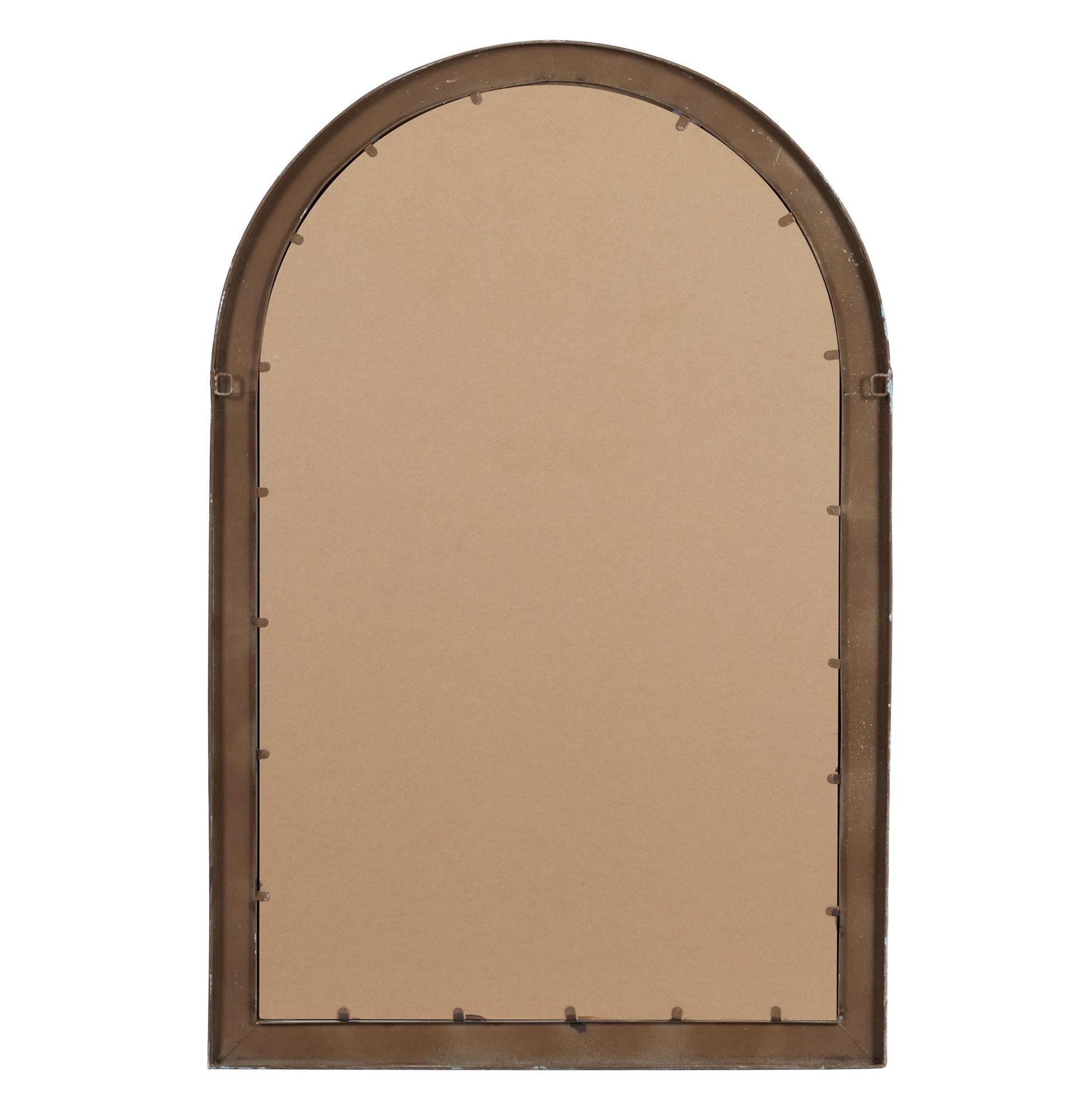 White Metal Window Pane Inspired Room Wall Mirror with Arched Top