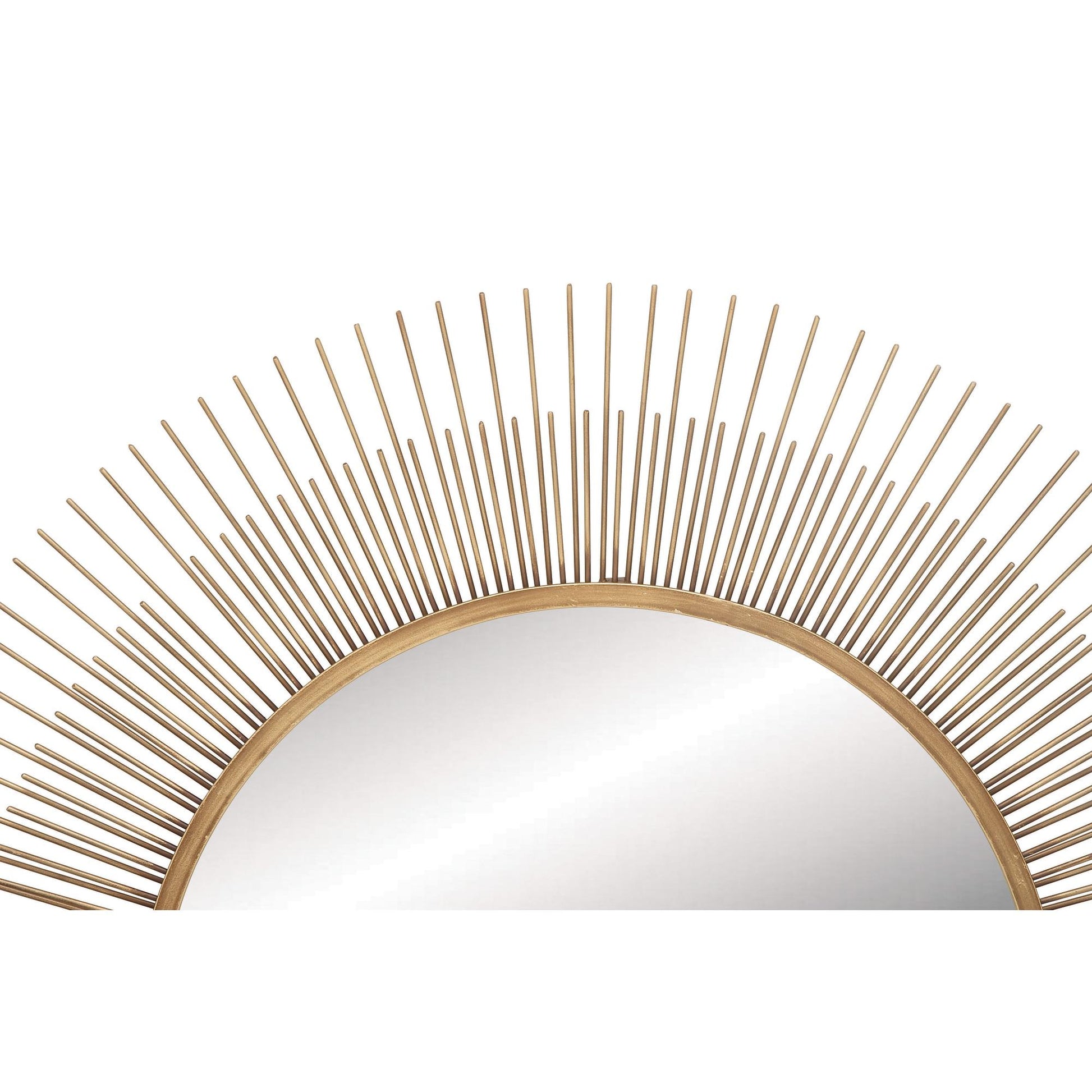 Starburst Gold Metal Room Wall Mirror with Thin Wire Rods