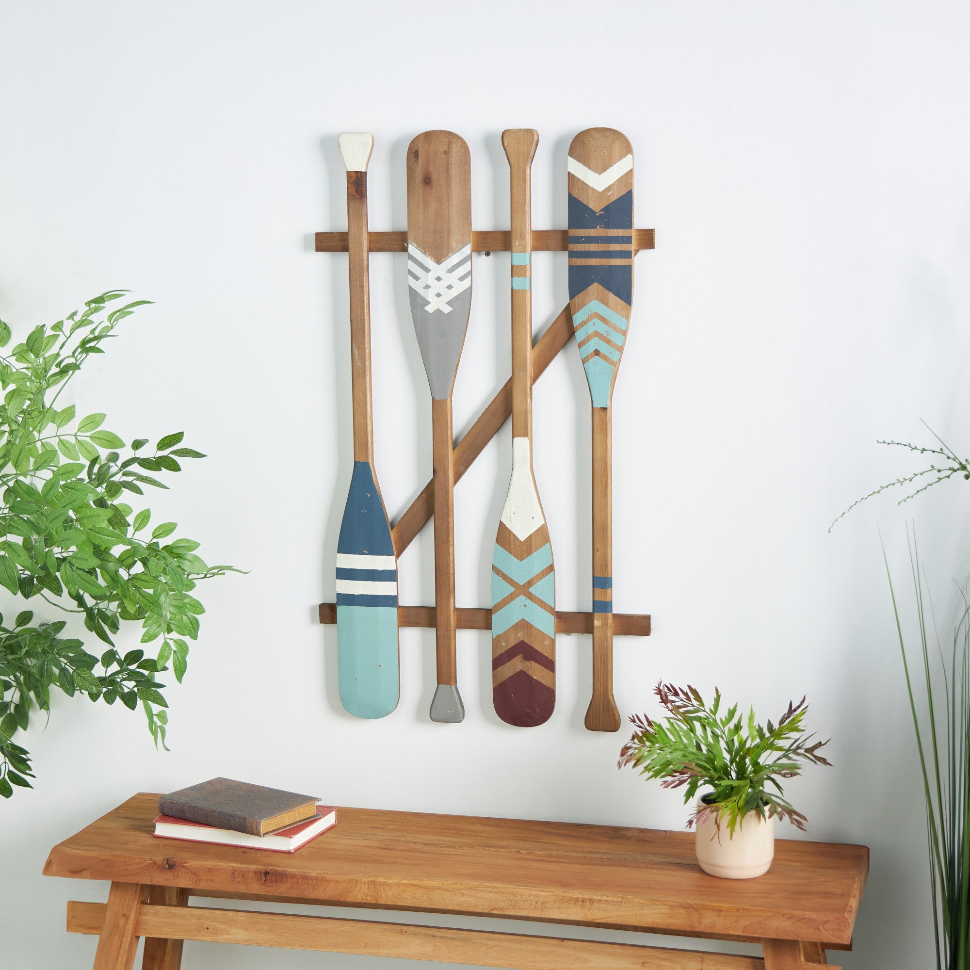 Paddle Wood Arrow and Stripe Patterned Home Wall Decor with Arrow and Stripe Patterns 21" x 1" x 36"