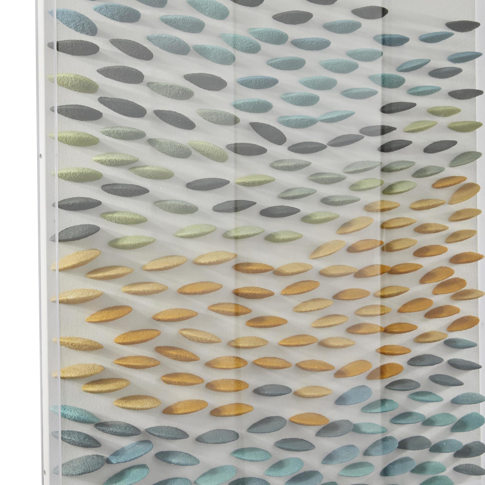 Geometric Blue Acrylic Plastic 3D Waves Home Shadow Box with Clear Frame