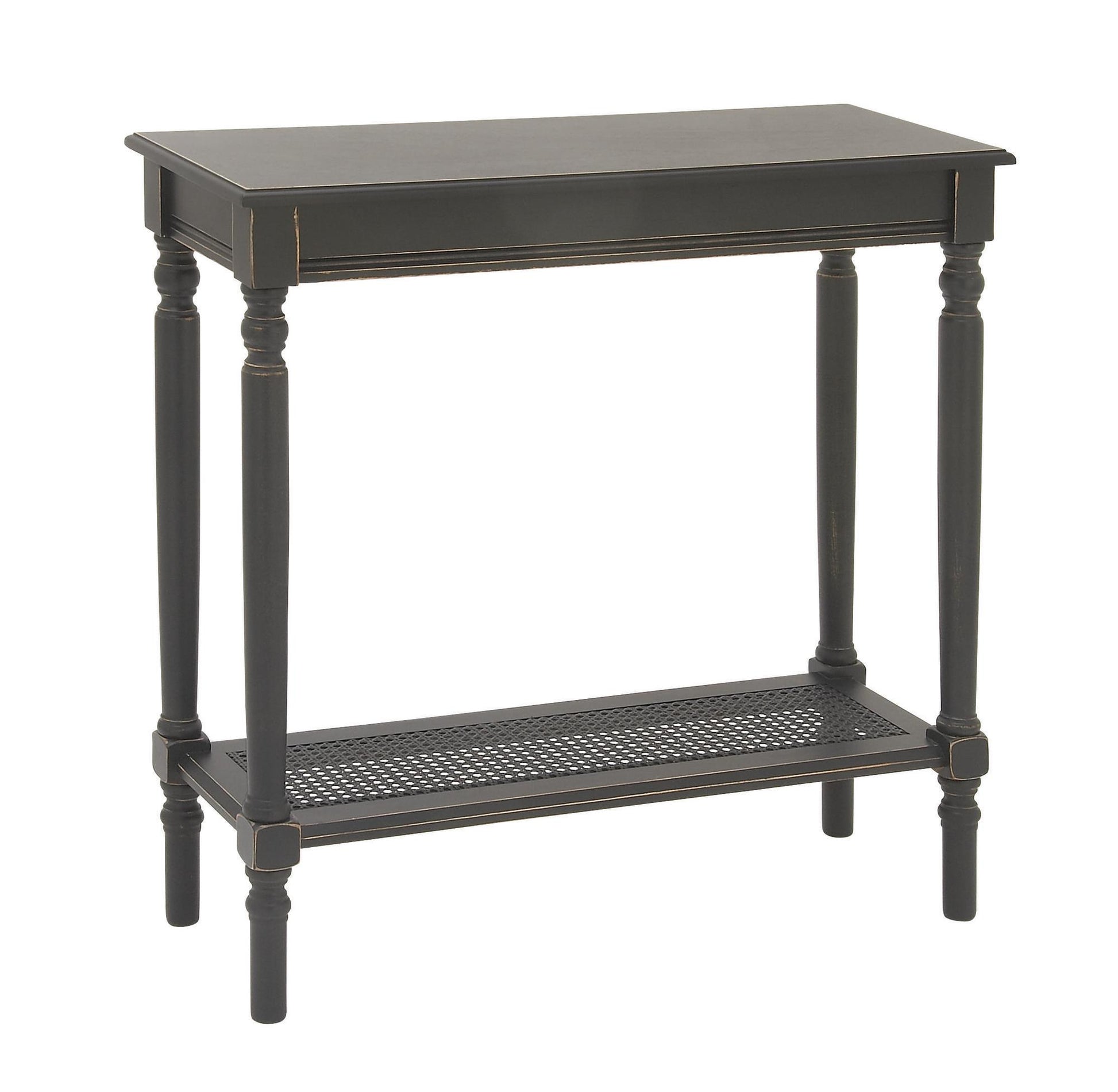 Black Wooden Living Room Console Table