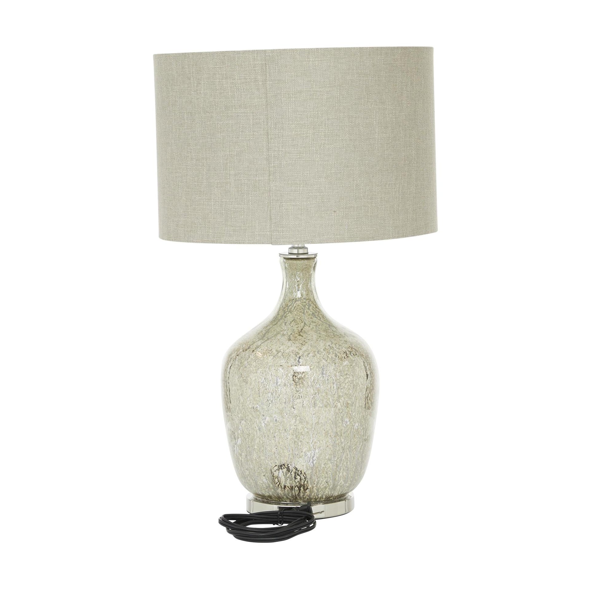 Silver Glass Room Table Lamp with Faux Mercury Glass Finish