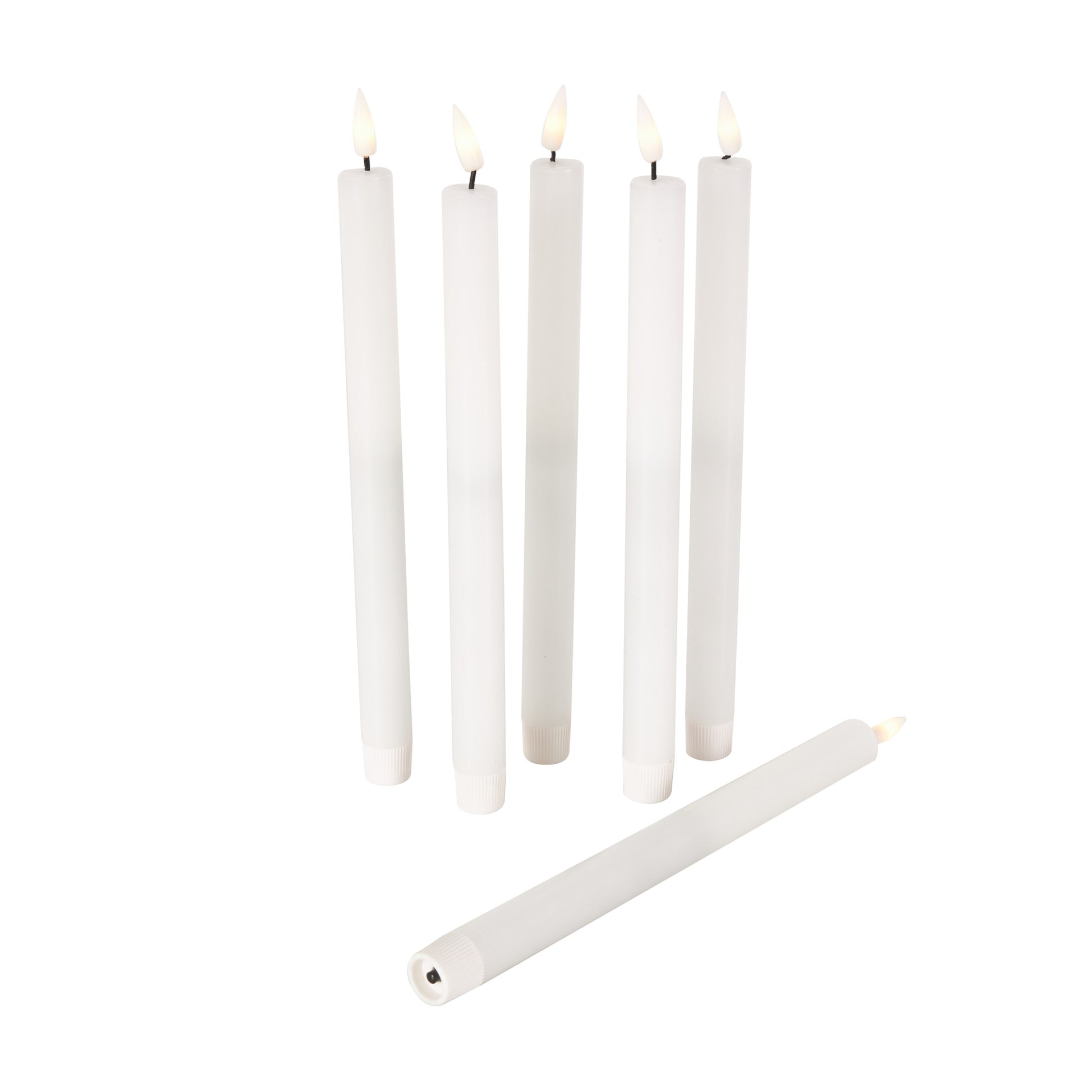 Set of 6 Wax Indoor Outdoor Flameless Candle with Remote Control Set of 6 10"H