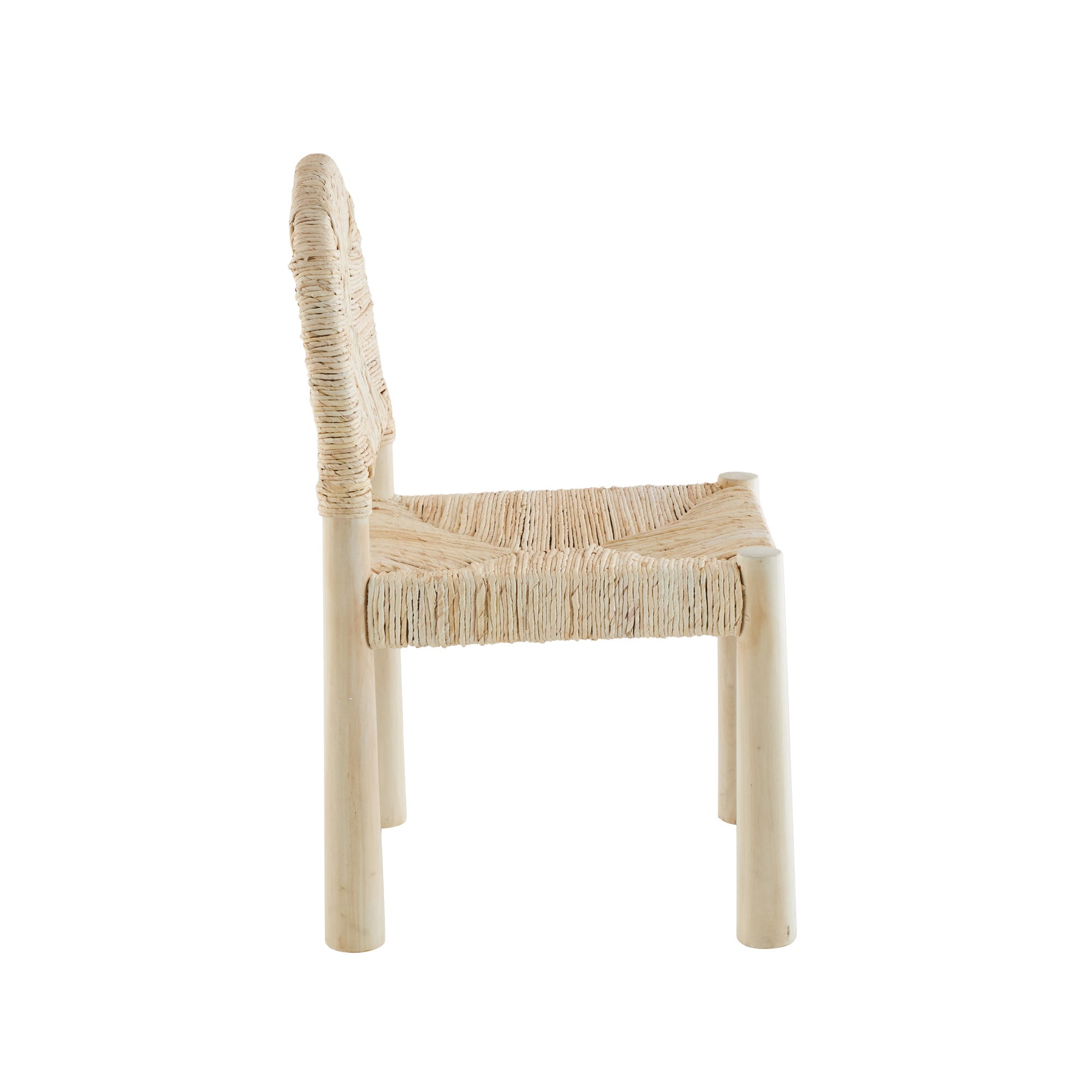 Set of 2 Wood Handmade Art Deco Kitchen Dining Chair with Woven Banana Leaf Seat