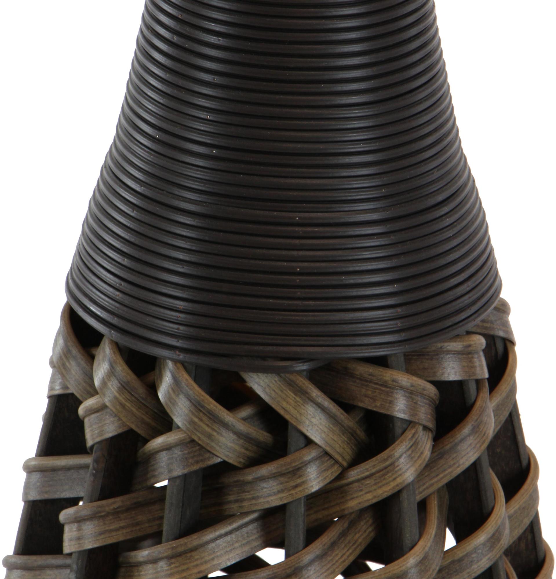 Brown Faux Seagrass Tall Woven Floor Decorative Vase with Dark Brown Wrapped Neck