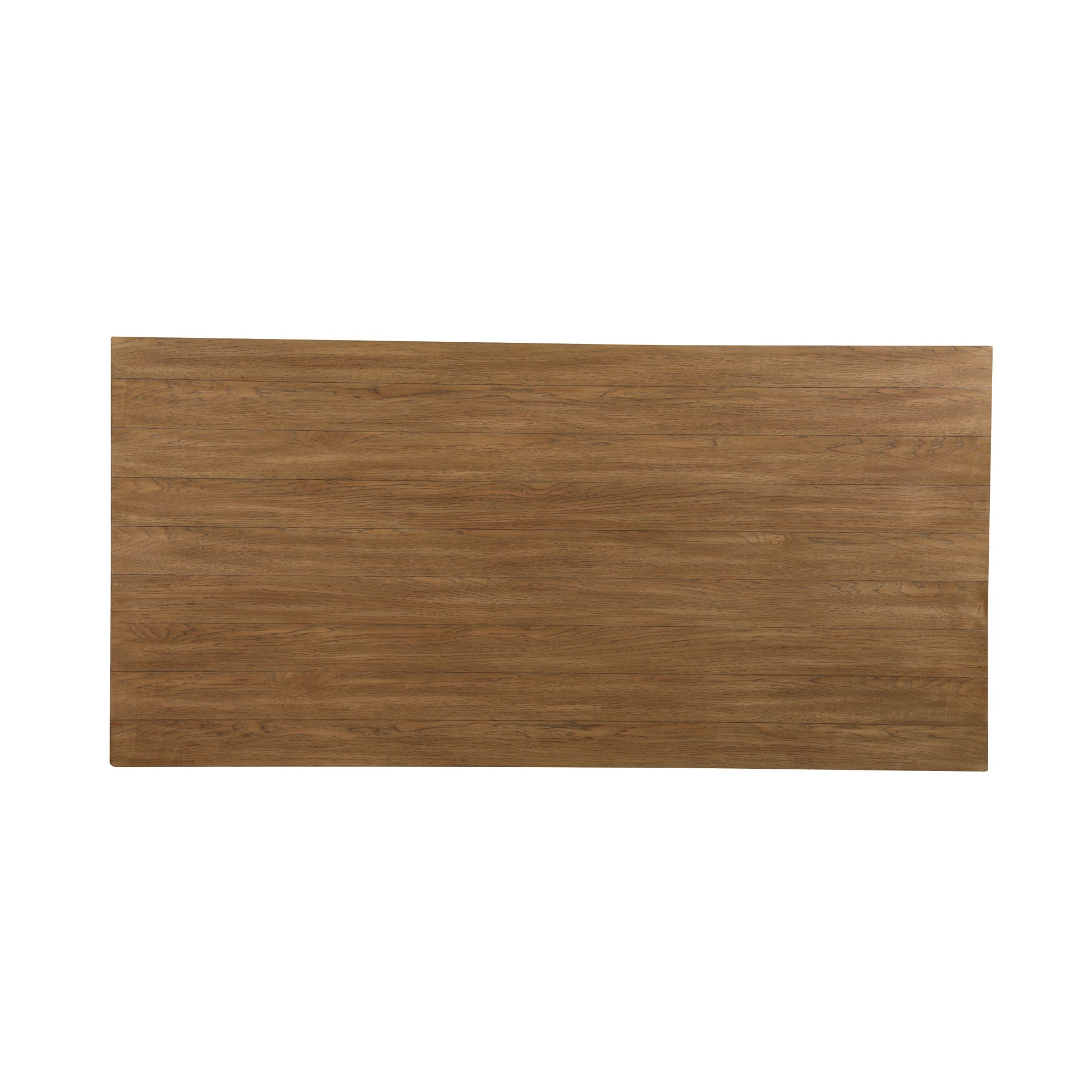 Brown Wood Slatted Kitchen Dining Table with White Turned Table Legs