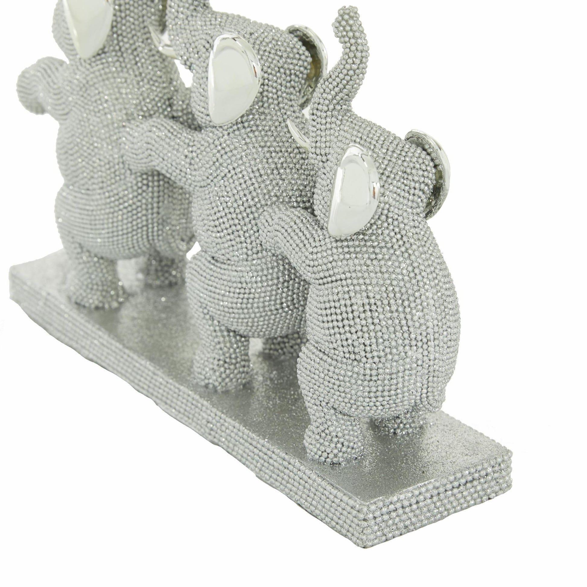 Elephant Silver Polystone Decorative Sculpture