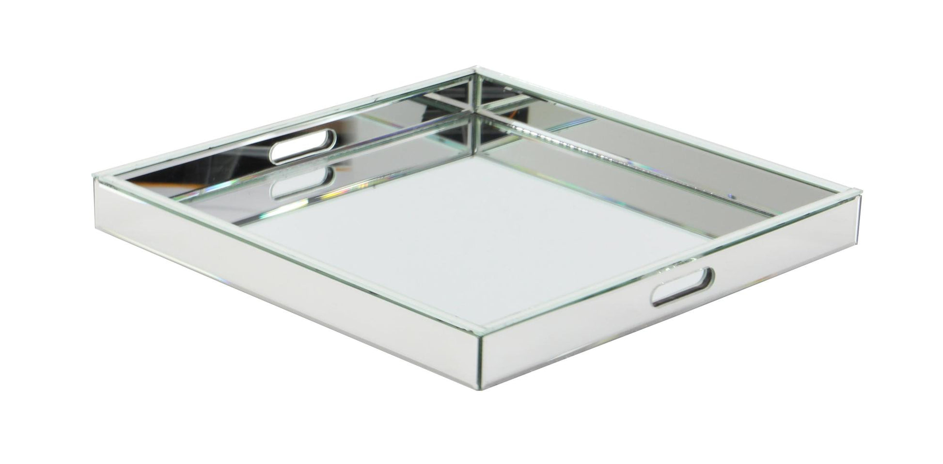 Silver Wooden Mirrored Living Room Decor Tray