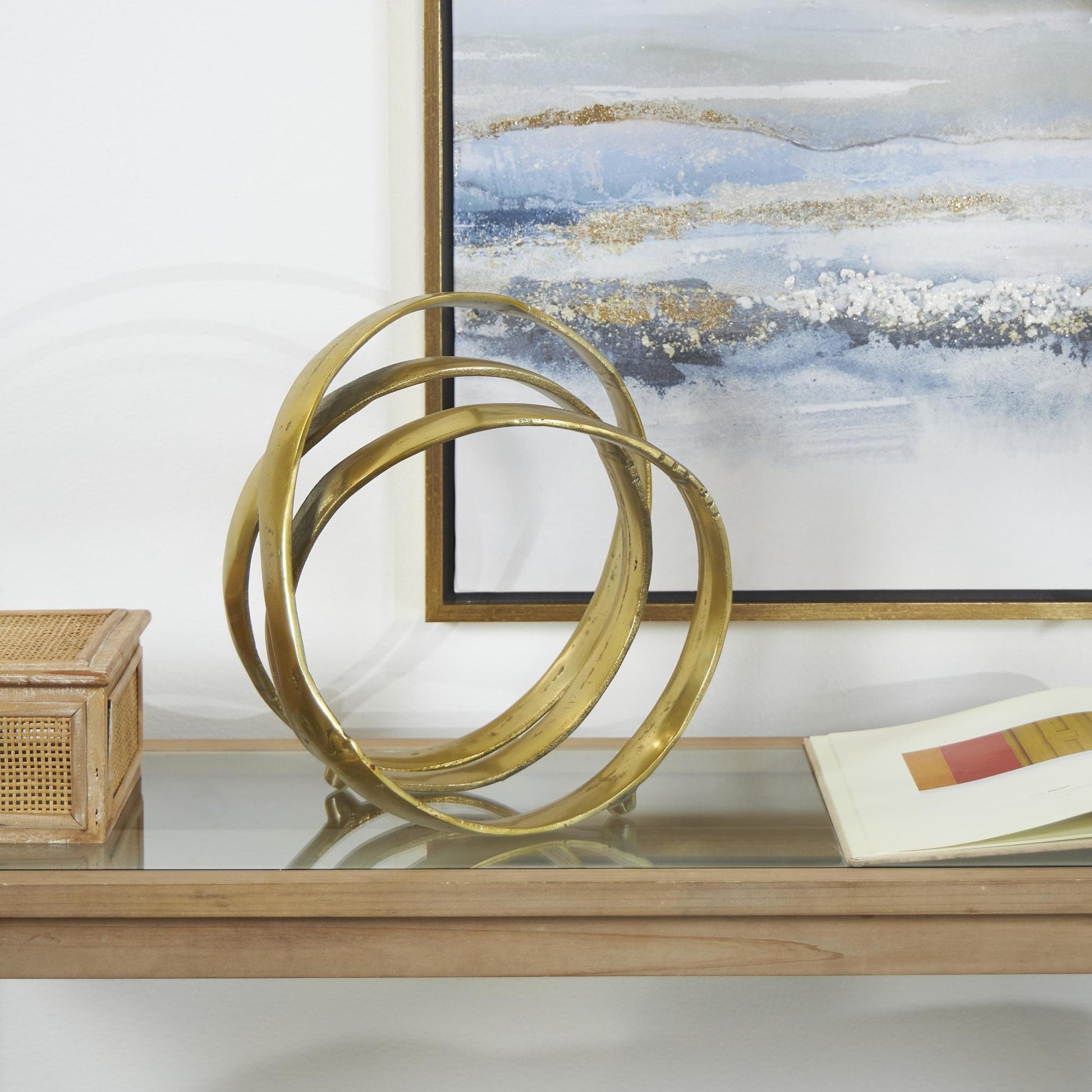 Abstract Aluminum Metal Looped Decorative Sculpture