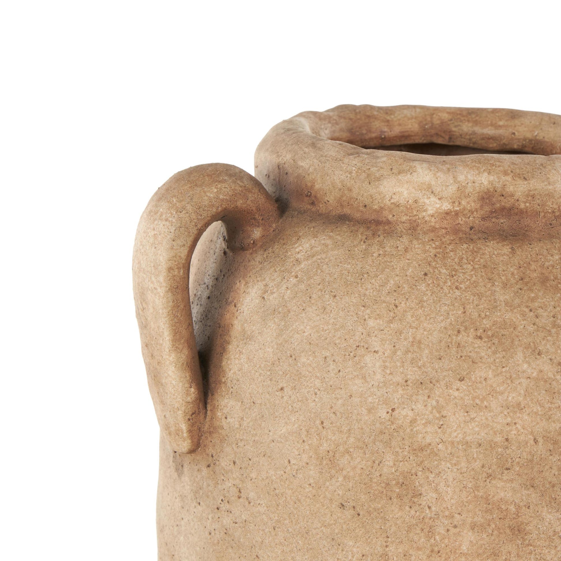 Ceramic Antique Style Textured Decorative Vase with Handles