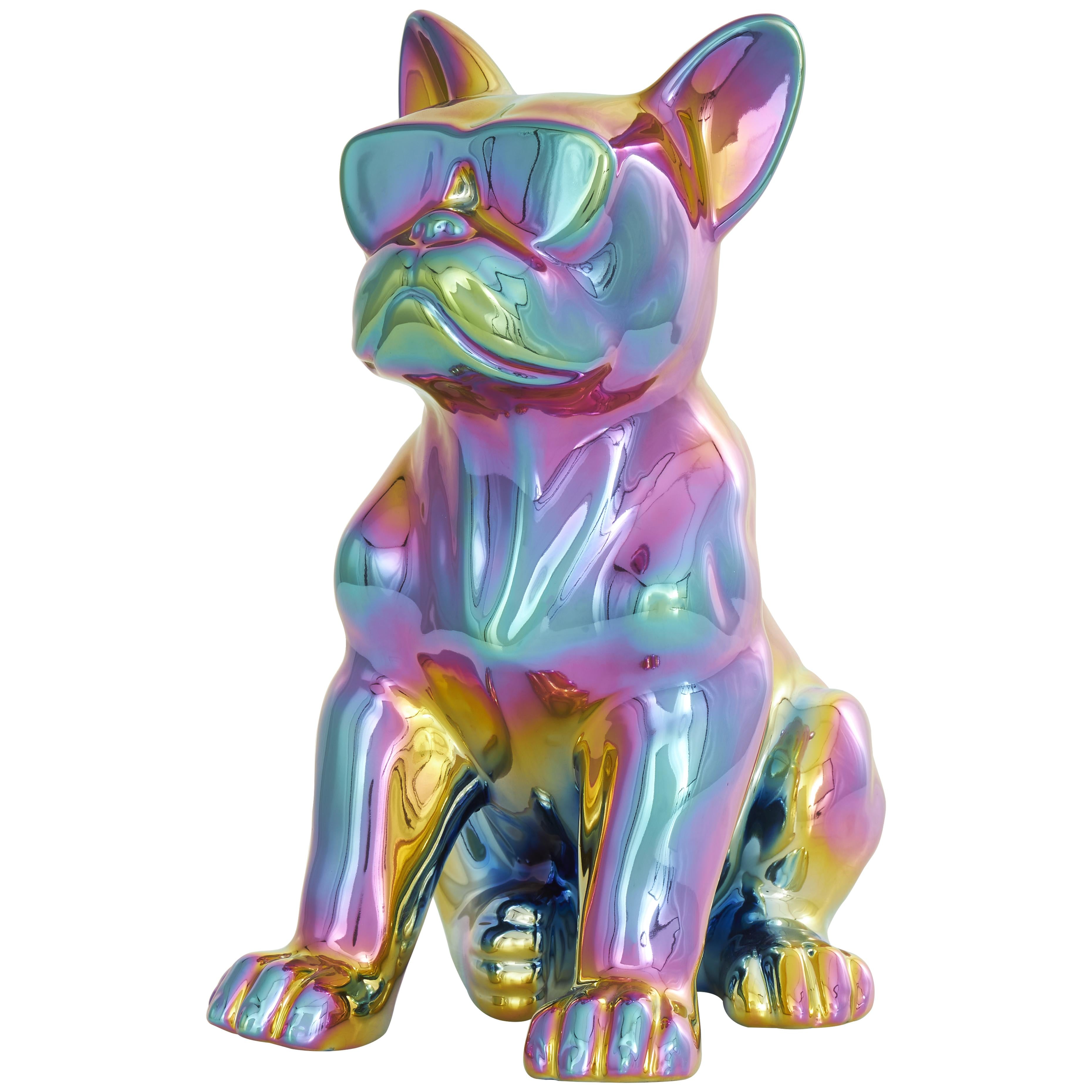 CosmoLiving by Cosmopolitan Bulldog Ceramic Decorative Sculpture with Sunglasses