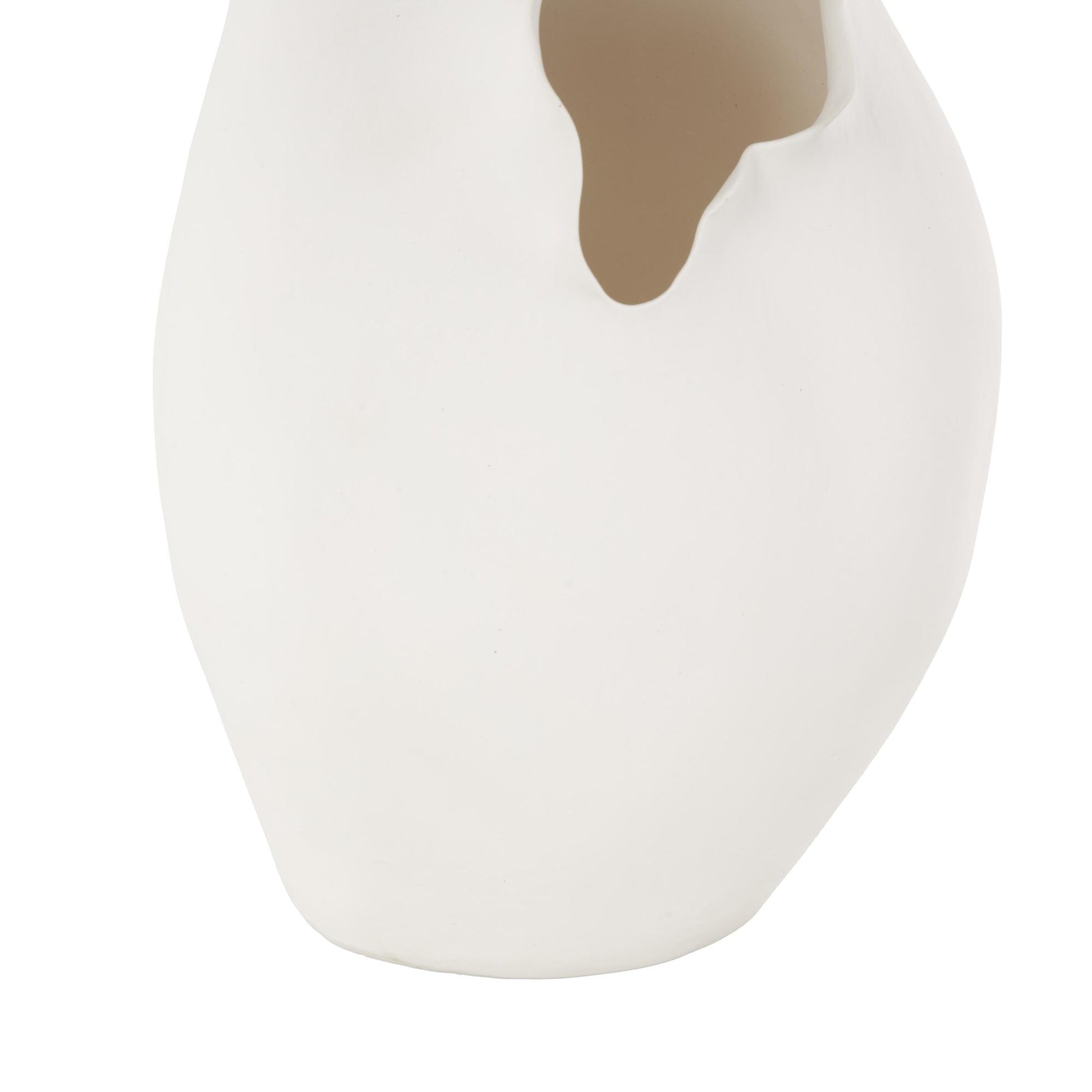 Abstract Ceramic Floral Inspired Decorative Vase with Wavy Folded Rim