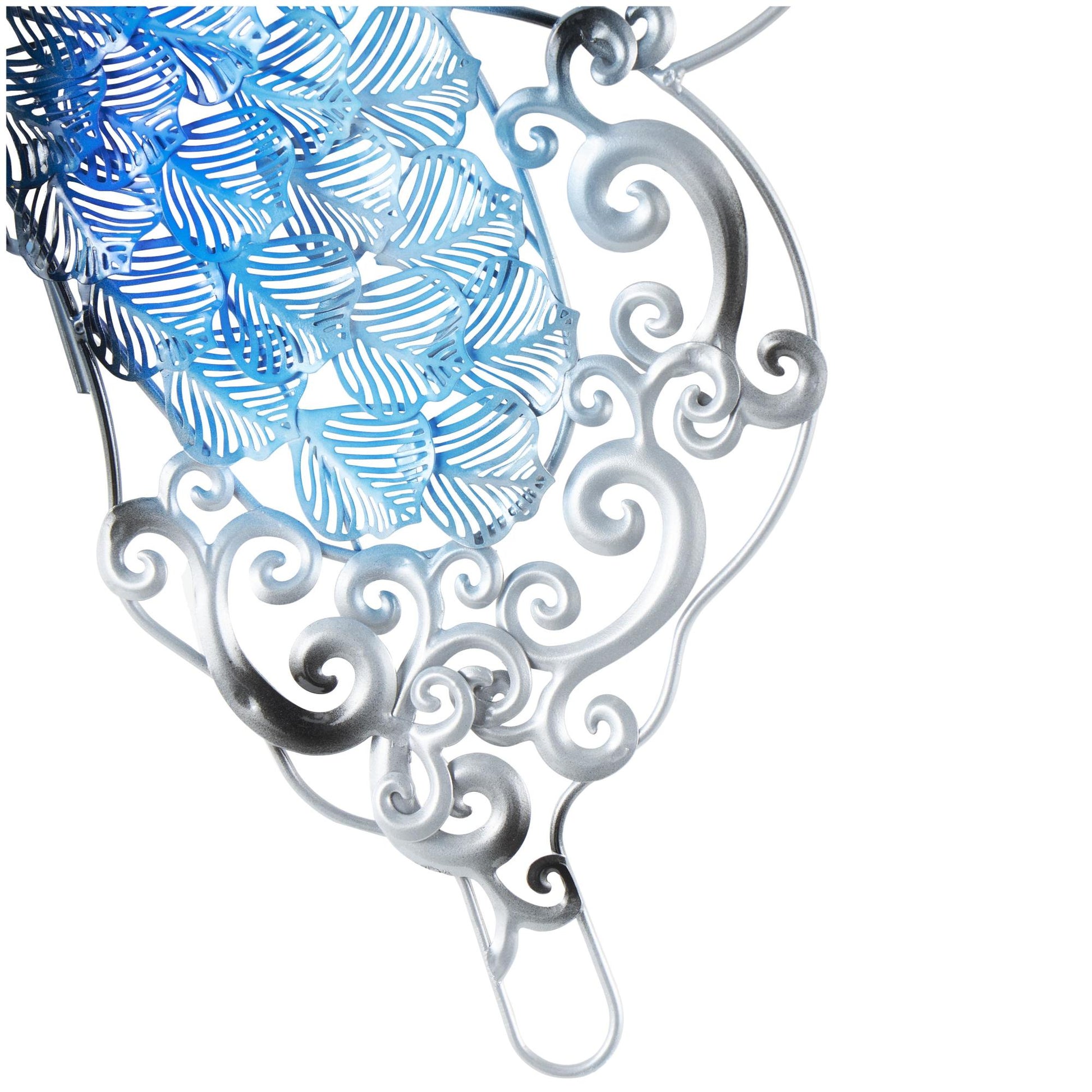 Butterfly Metal Cutout Home Wall Decor with Silver Scroll Details