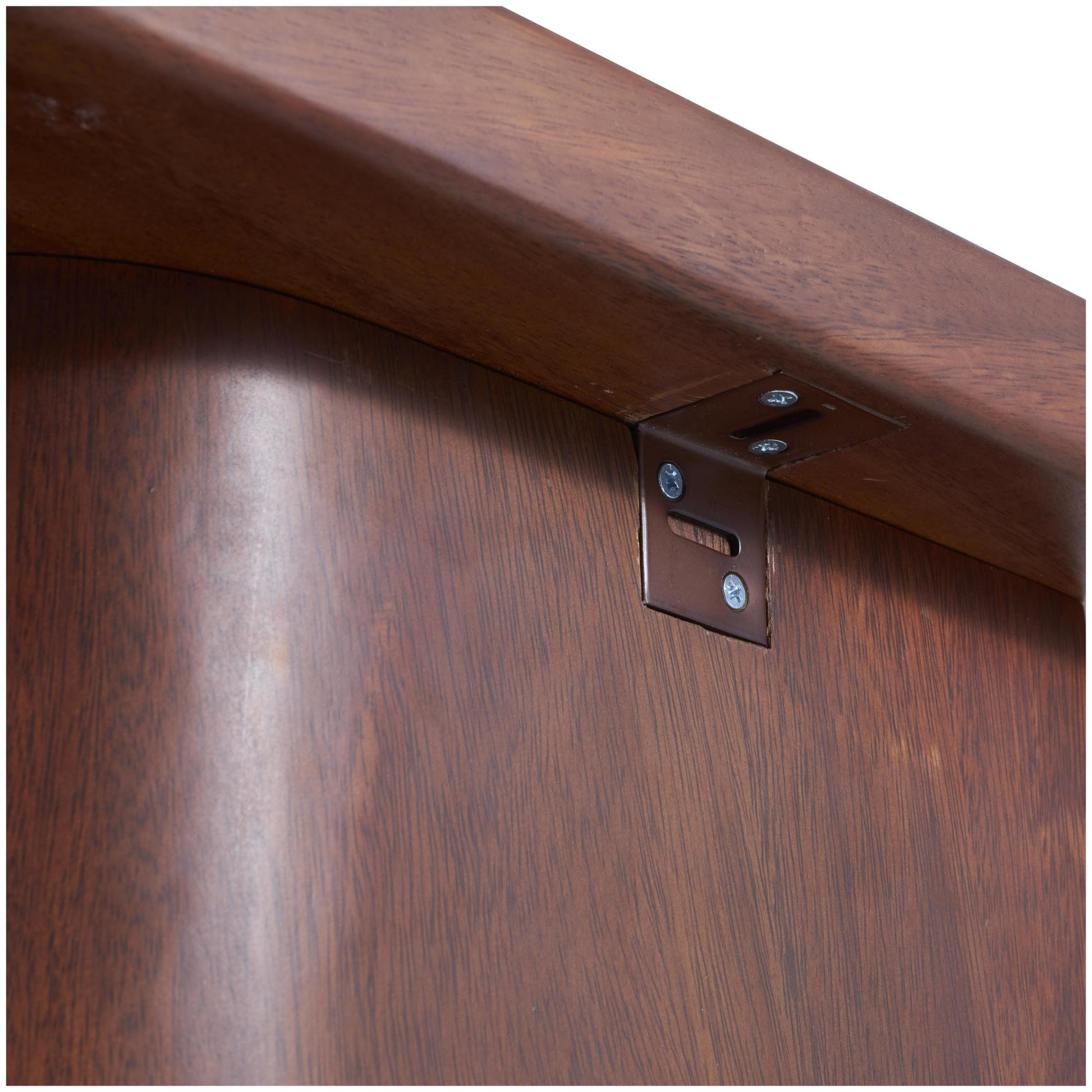 Dark Brown Wood Rectangular Living Room Console Table with Curved Legs Panels