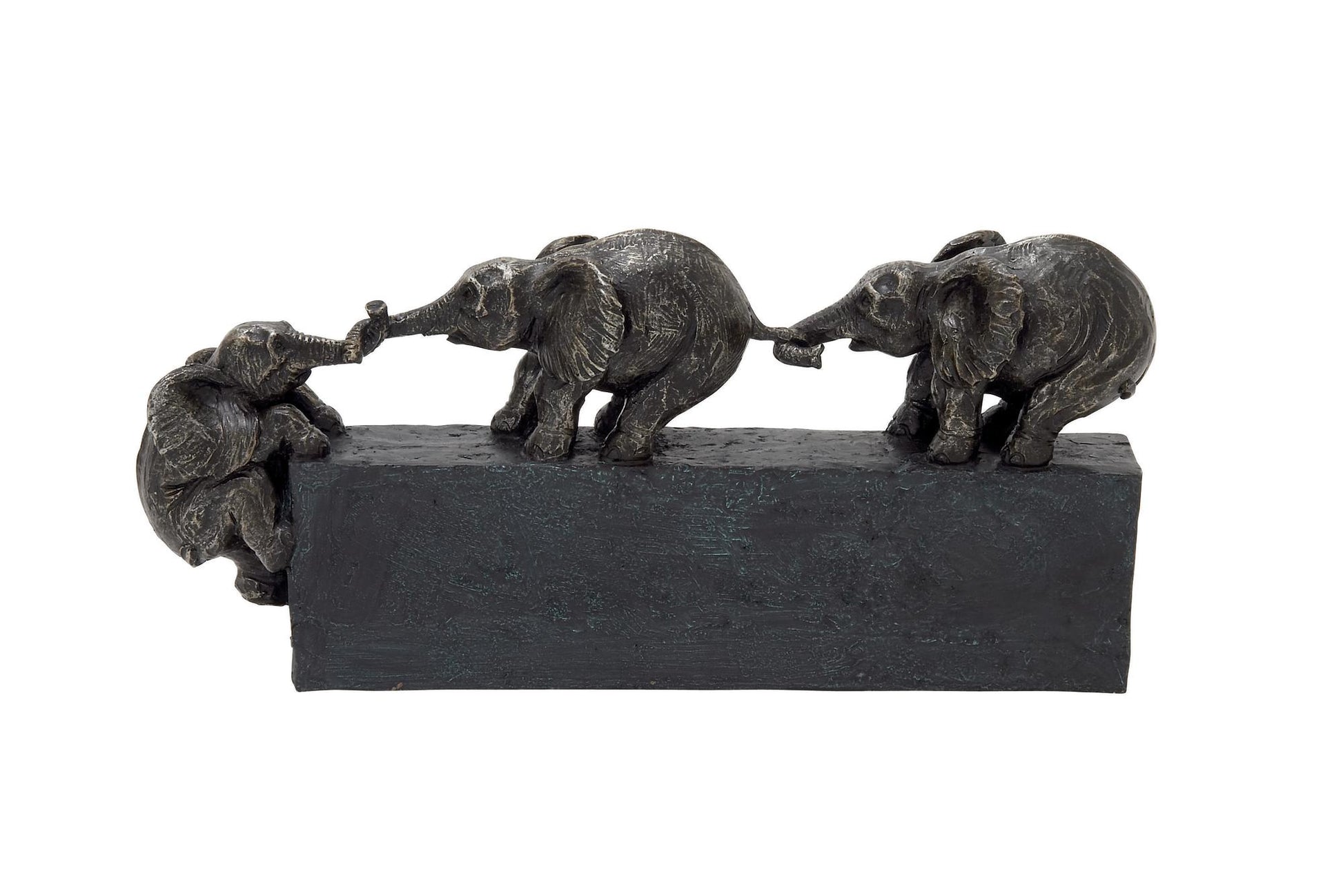 Elephant Black Polystone Decorative Sculpture