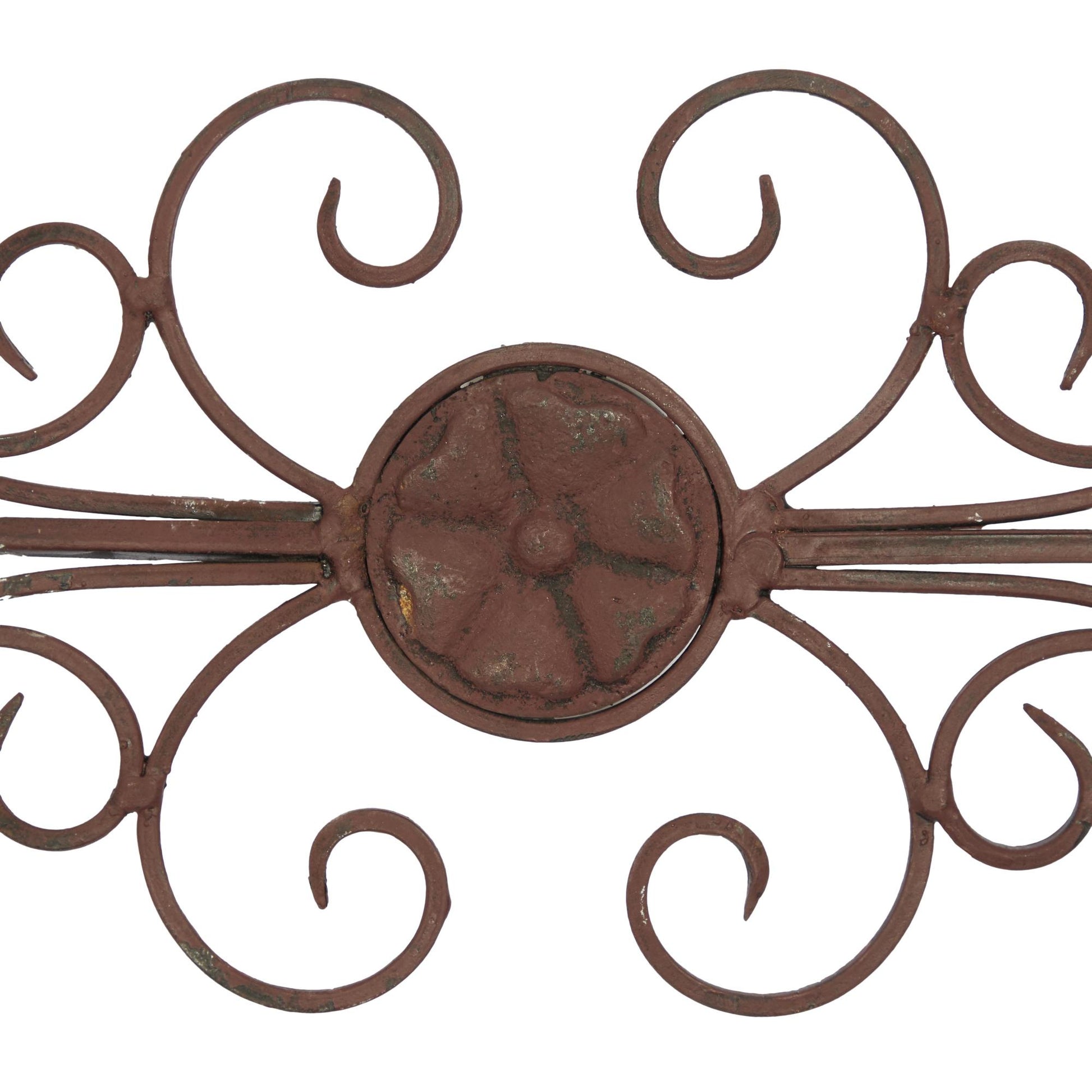 Scroll Brown Metal Long Slim Home Wall Decor