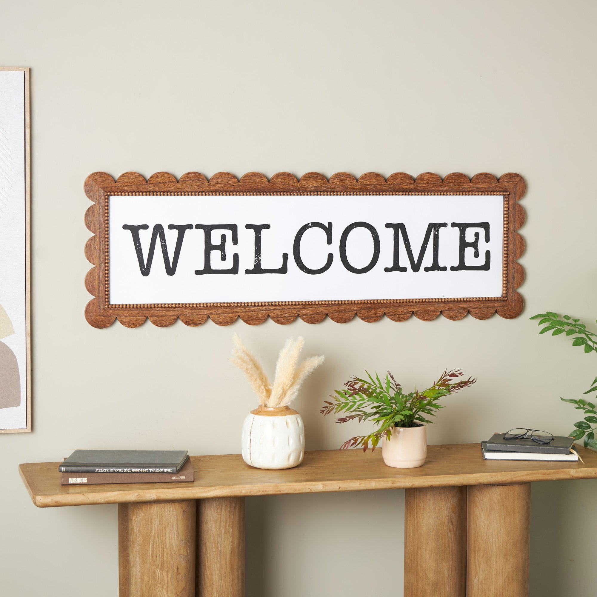 Sign Brown Wood Handmade Welcome Home Decorative Sign with Black Lettering