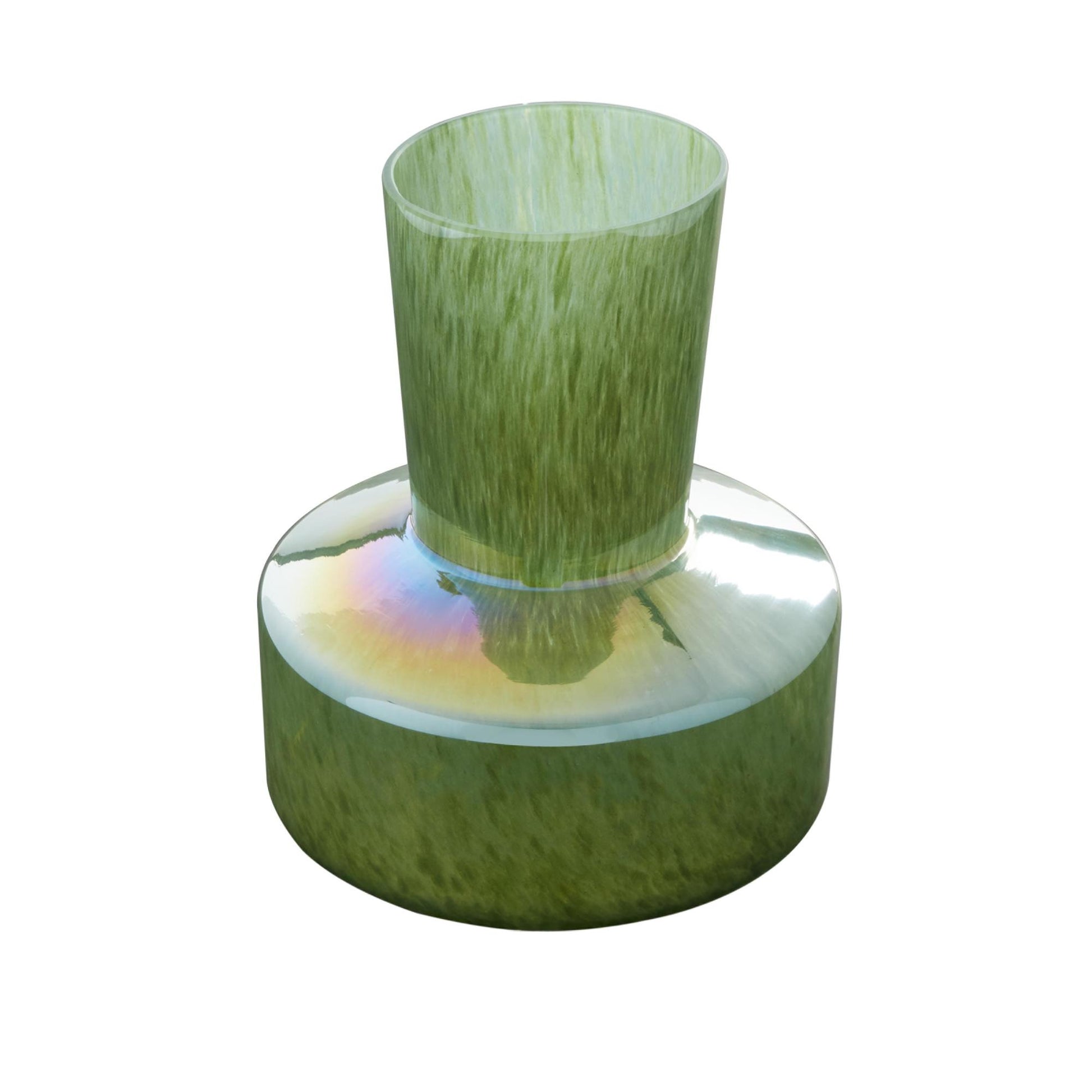 Geometric Green Glass Decorative Vase