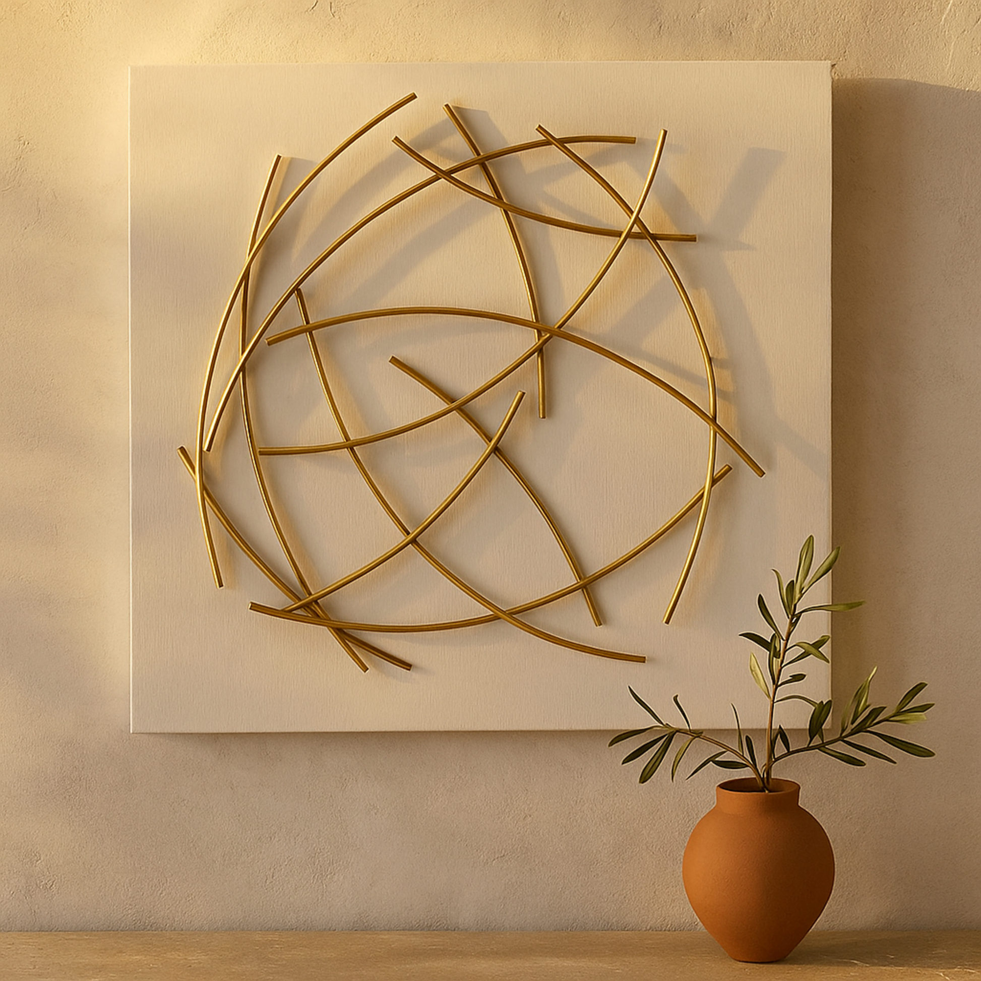 CosmoLiving by Cosmopolitan Abstract White Metal Overlapping Lines Home Wall Decor with White Backing