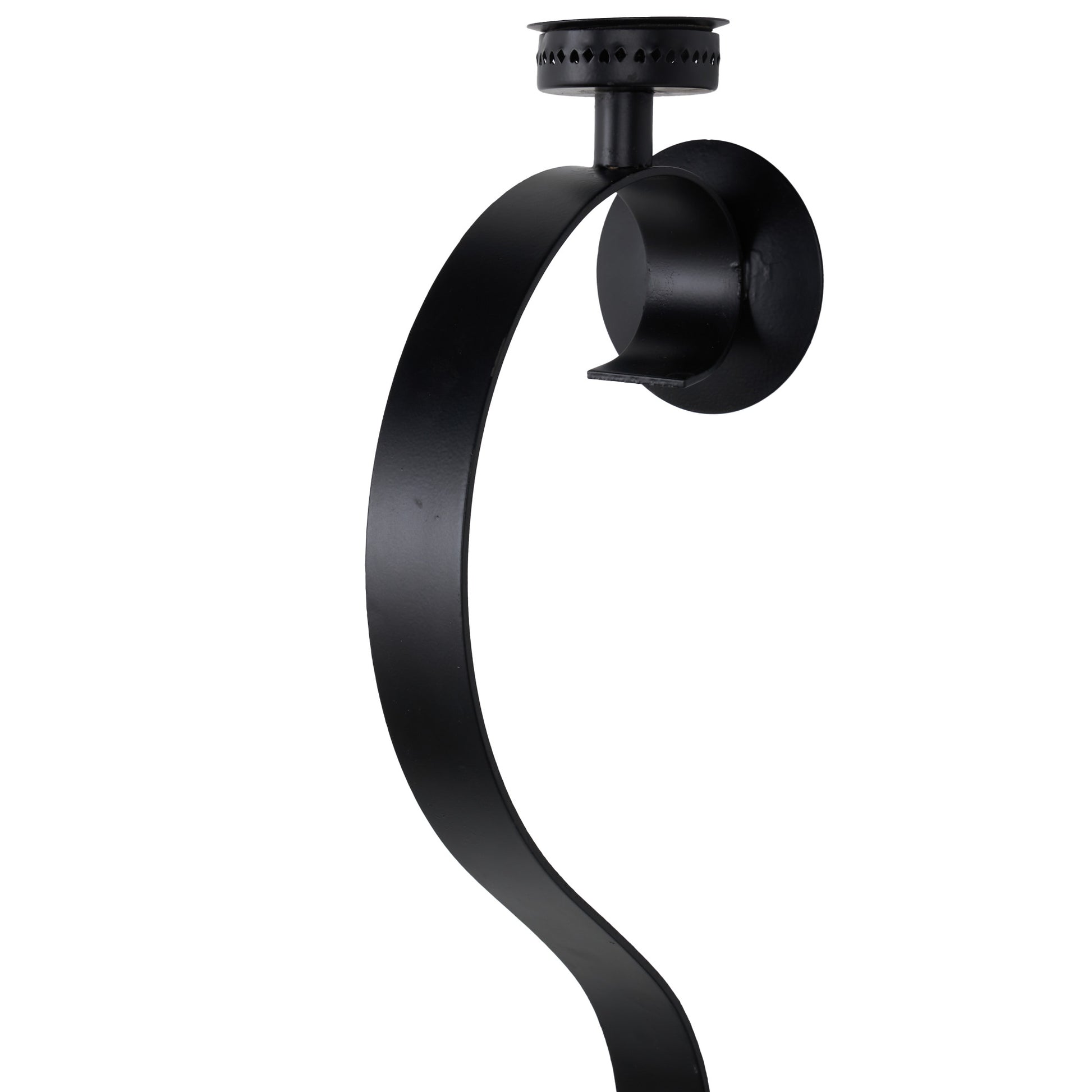 Scroll Black Metal Handmade Pillar Indoor Outdoor Wall Sconce