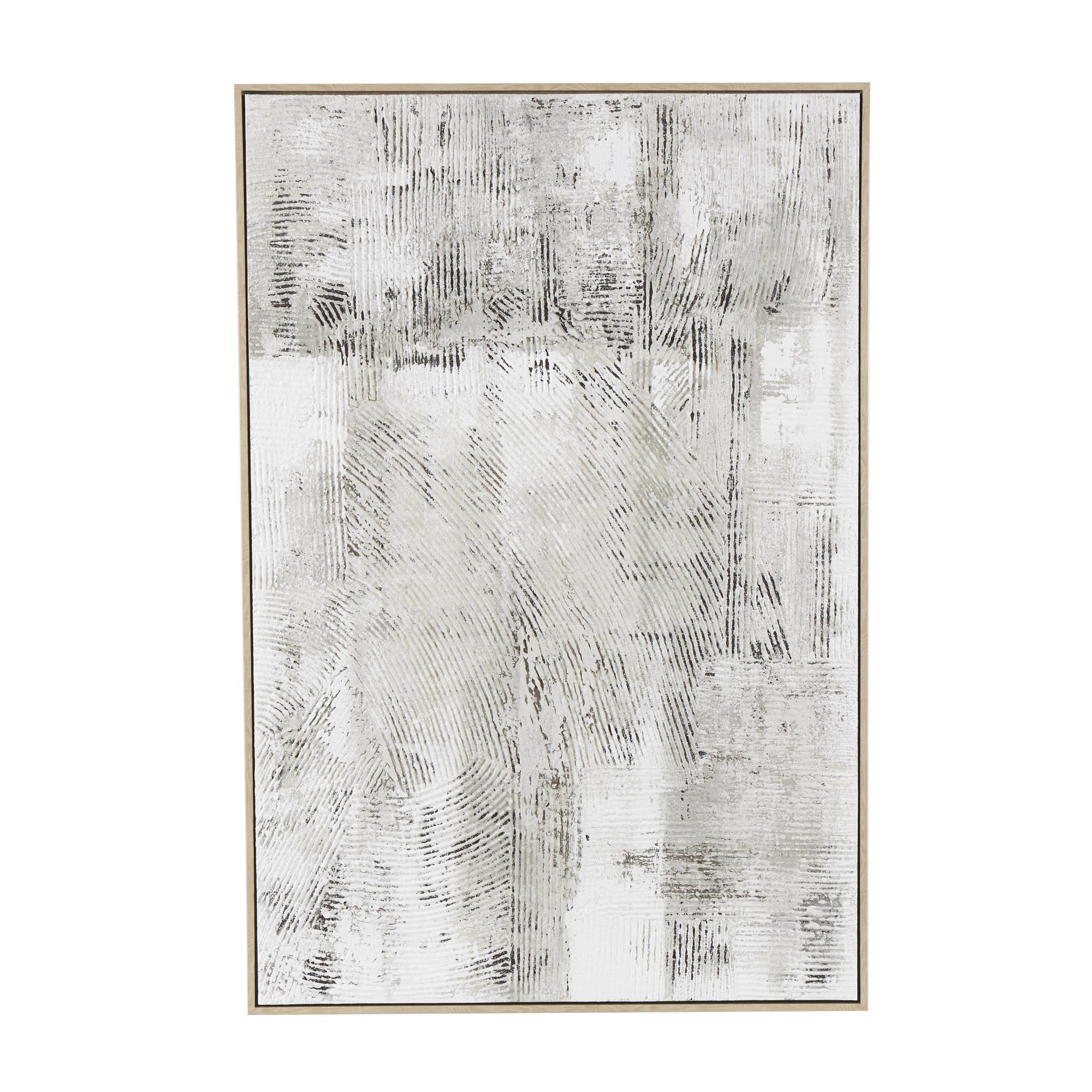 Abstract Gray Wooden Textured Home Framed Wall Art with Wooden Frame and Black Distressing