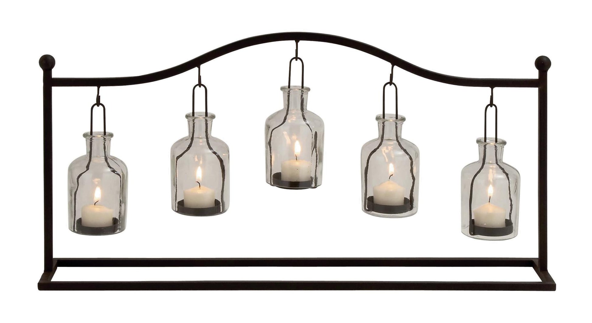 Metal Hanging Bottle Decorative Indoor Outdoor Candle Lantern