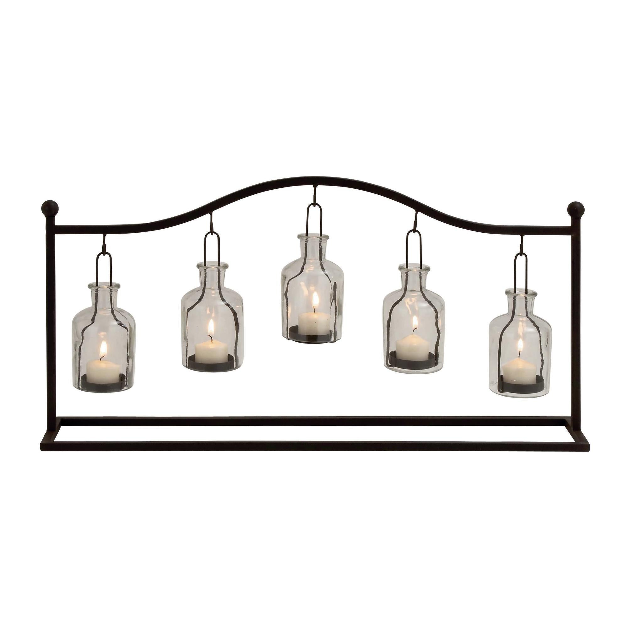 Metal Hanging Bottle Decorative Indoor Outdoor Candle Lantern