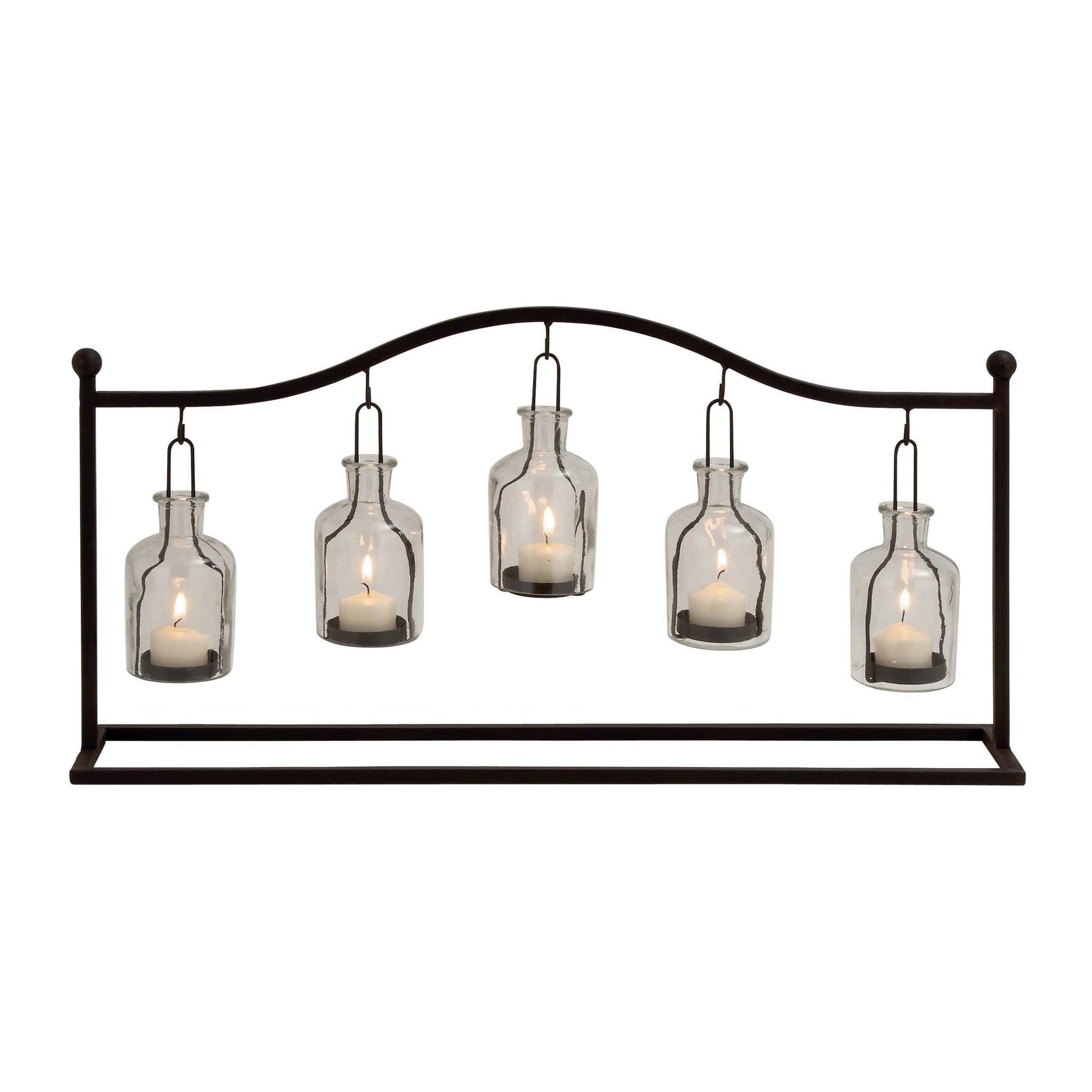 Metal Hanging Bottle Decorative Indoor Outdoor Candle Lantern