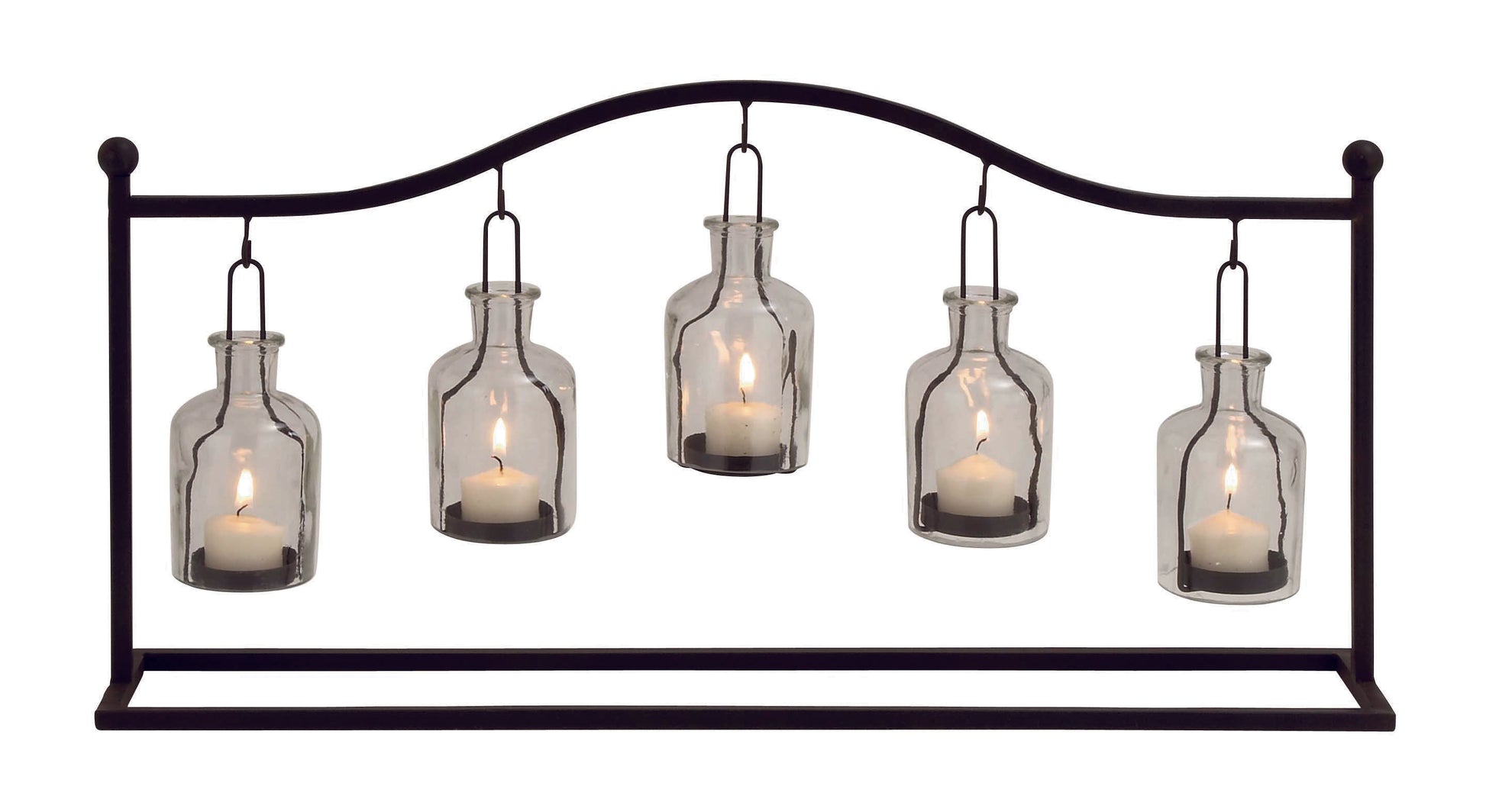 Metal Hanging Bottle Decorative Indoor Outdoor Candle Lantern