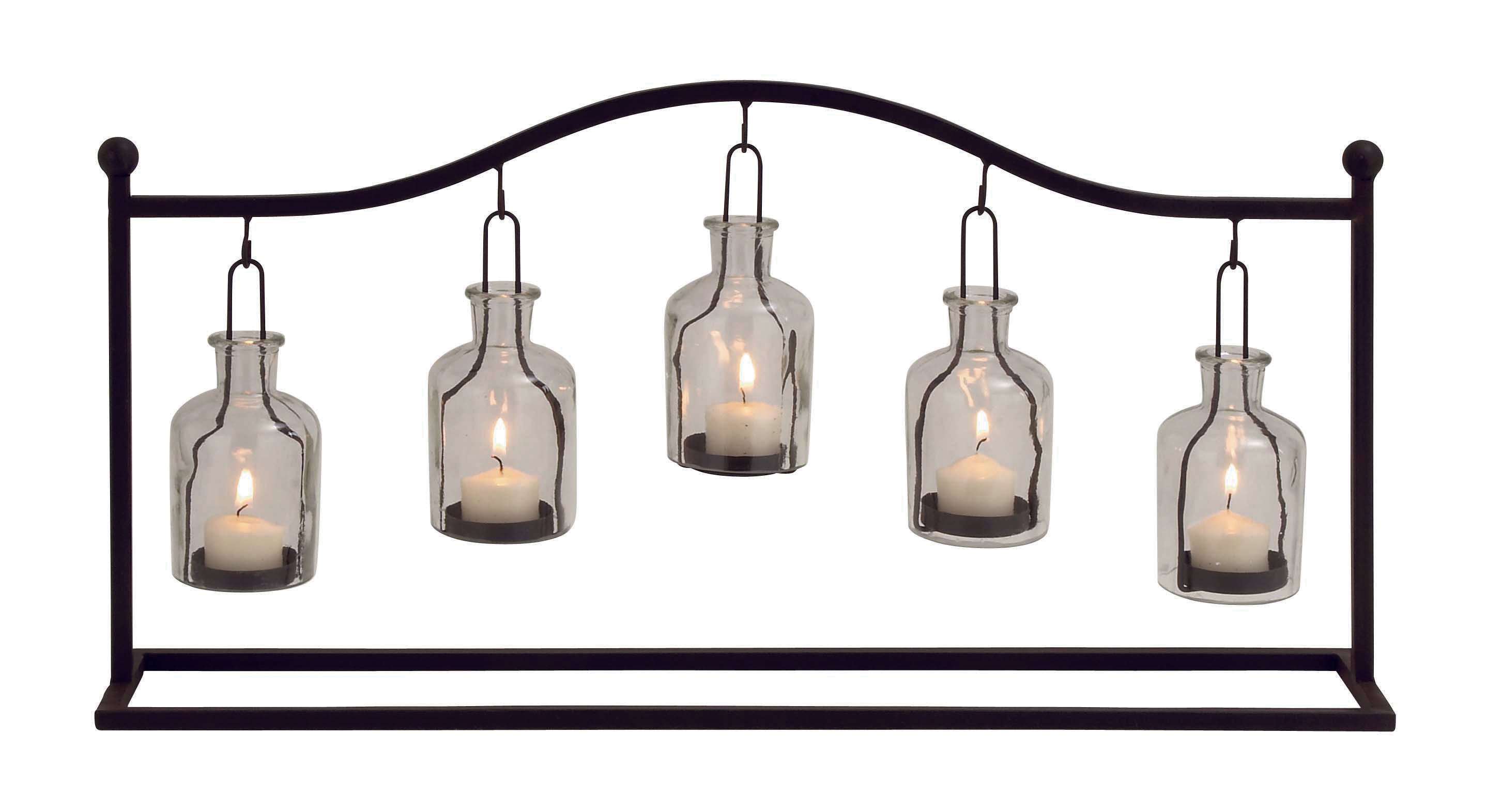 Metal Hanging Bottle Decorative Indoor Outdoor Candle Lantern