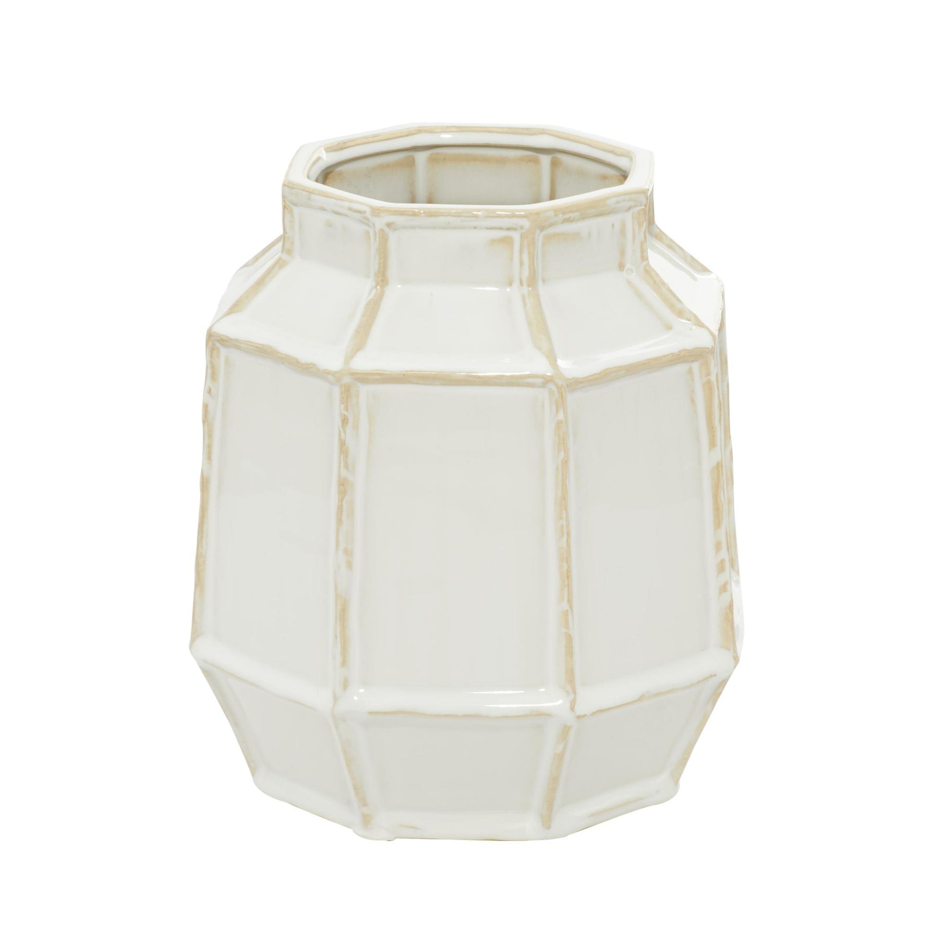 White Ceramic Handmade Decorative Vase