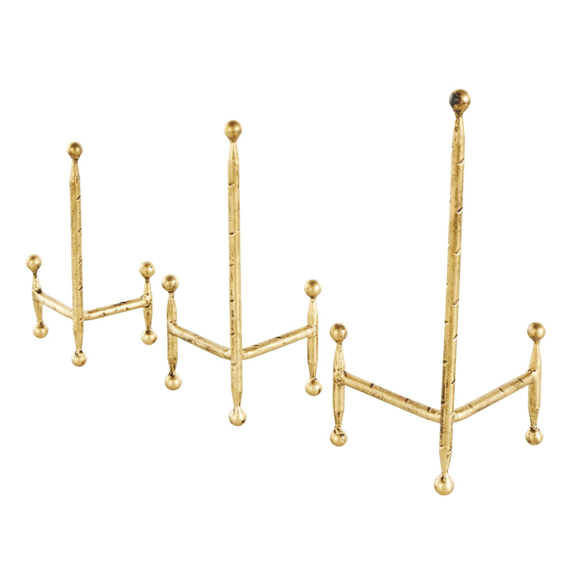 Set of 3 Metal Display Easel with Ball Accents