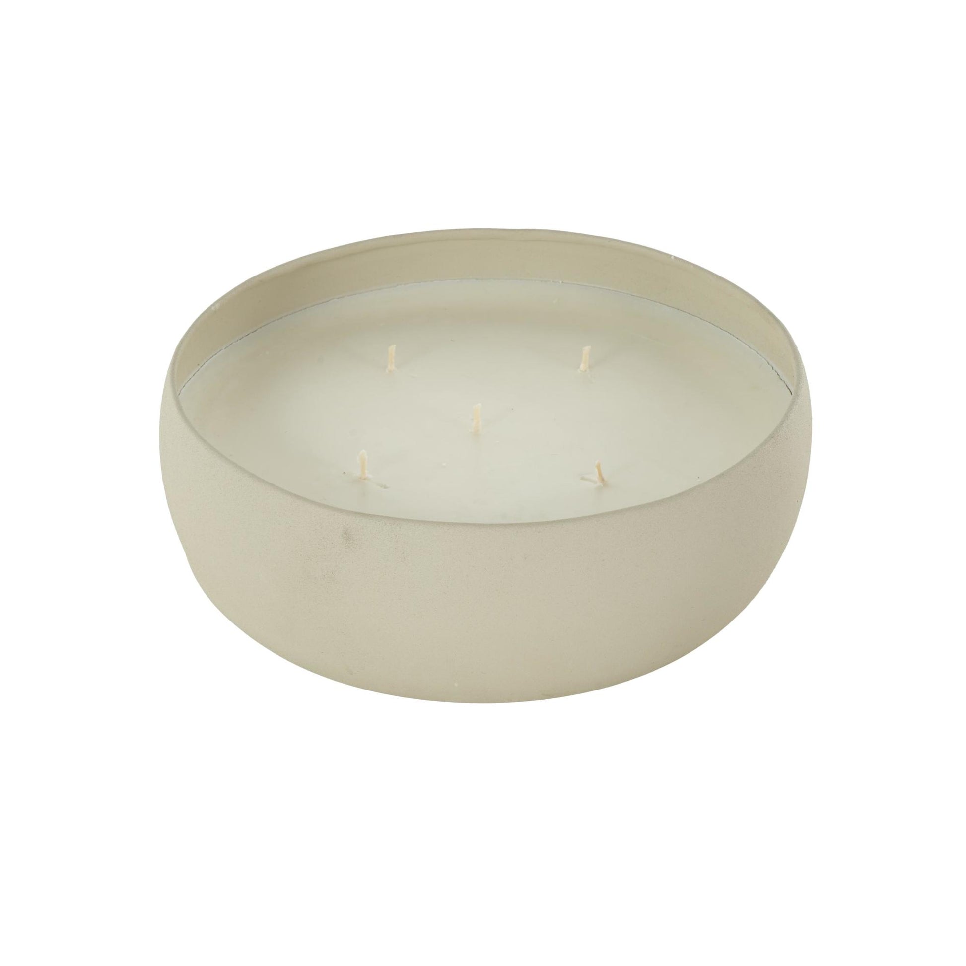 Metal Pink Blush & Poppy Scented Textured 63oz 5 Wick Decorative Candle with White Wax