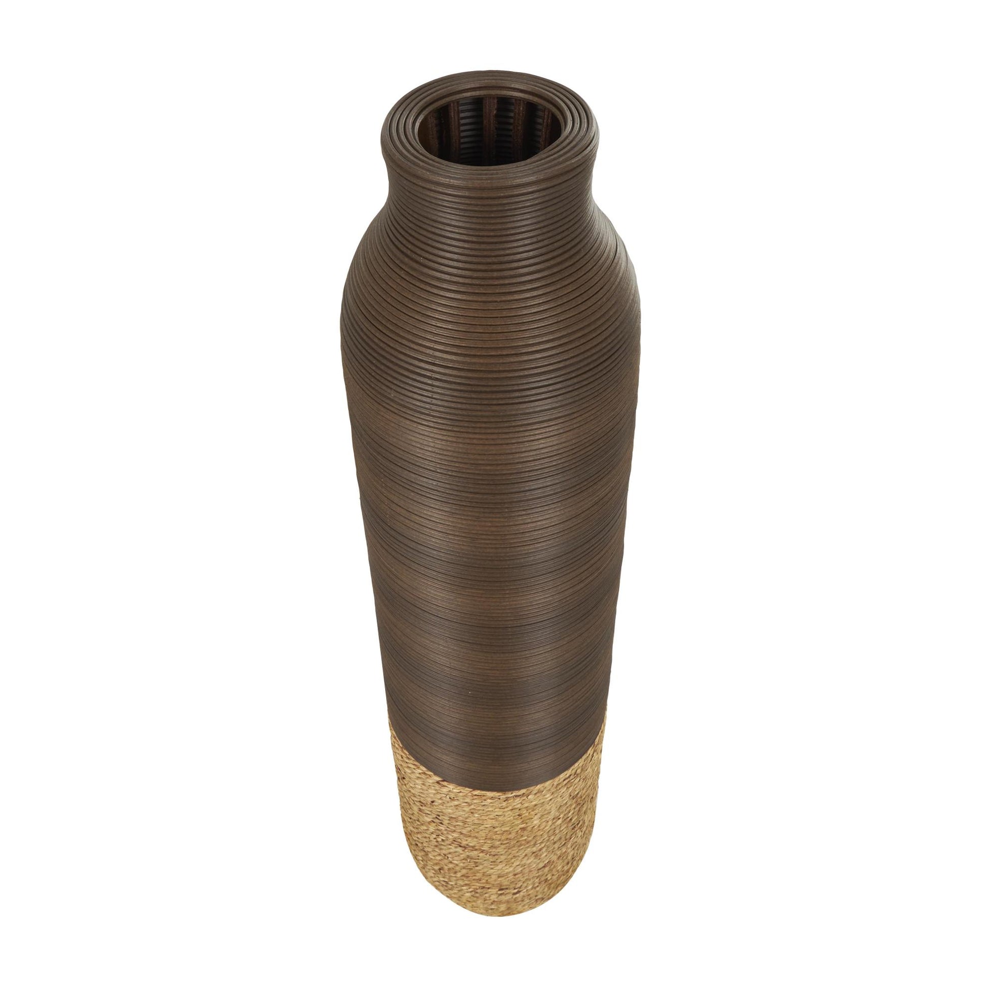 Dark Brown Seagrass Handmade Decorative Vase