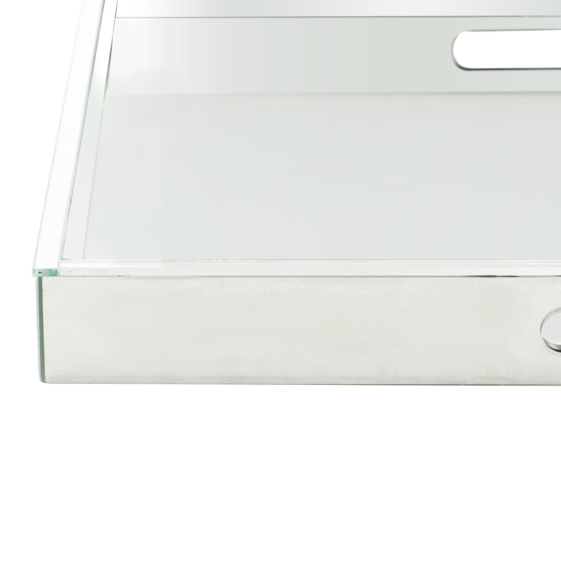 Silver Wooden Mirrored Living Room Decor Tray