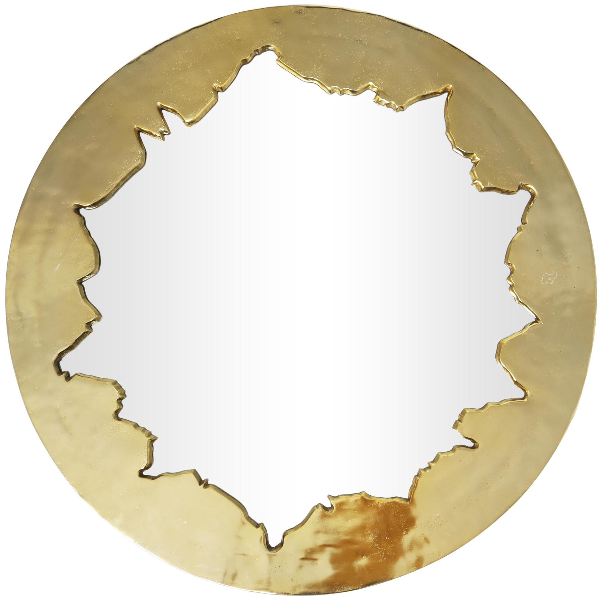 Abstract Gold Aluminum Metal Handmade Live Edge Room Wall Mirror