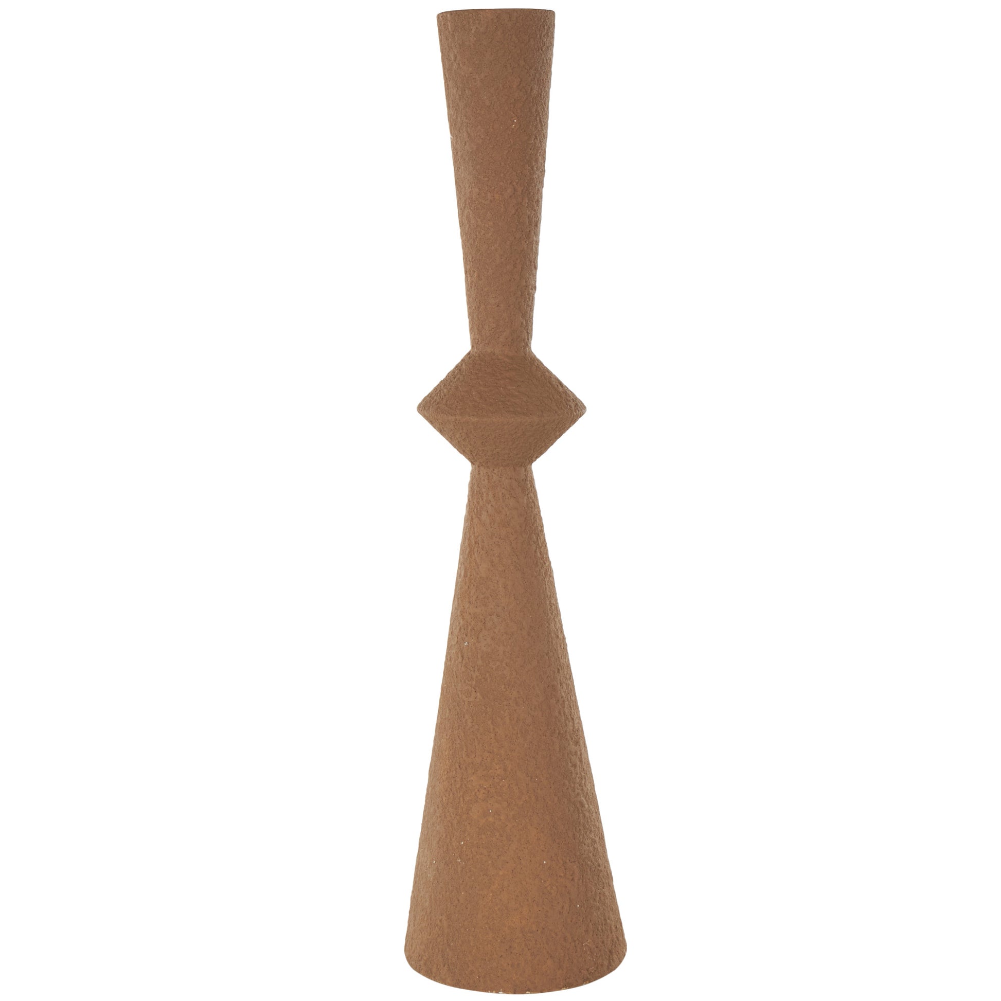 Brown Metal Art Deco Fluted Decorative Vase