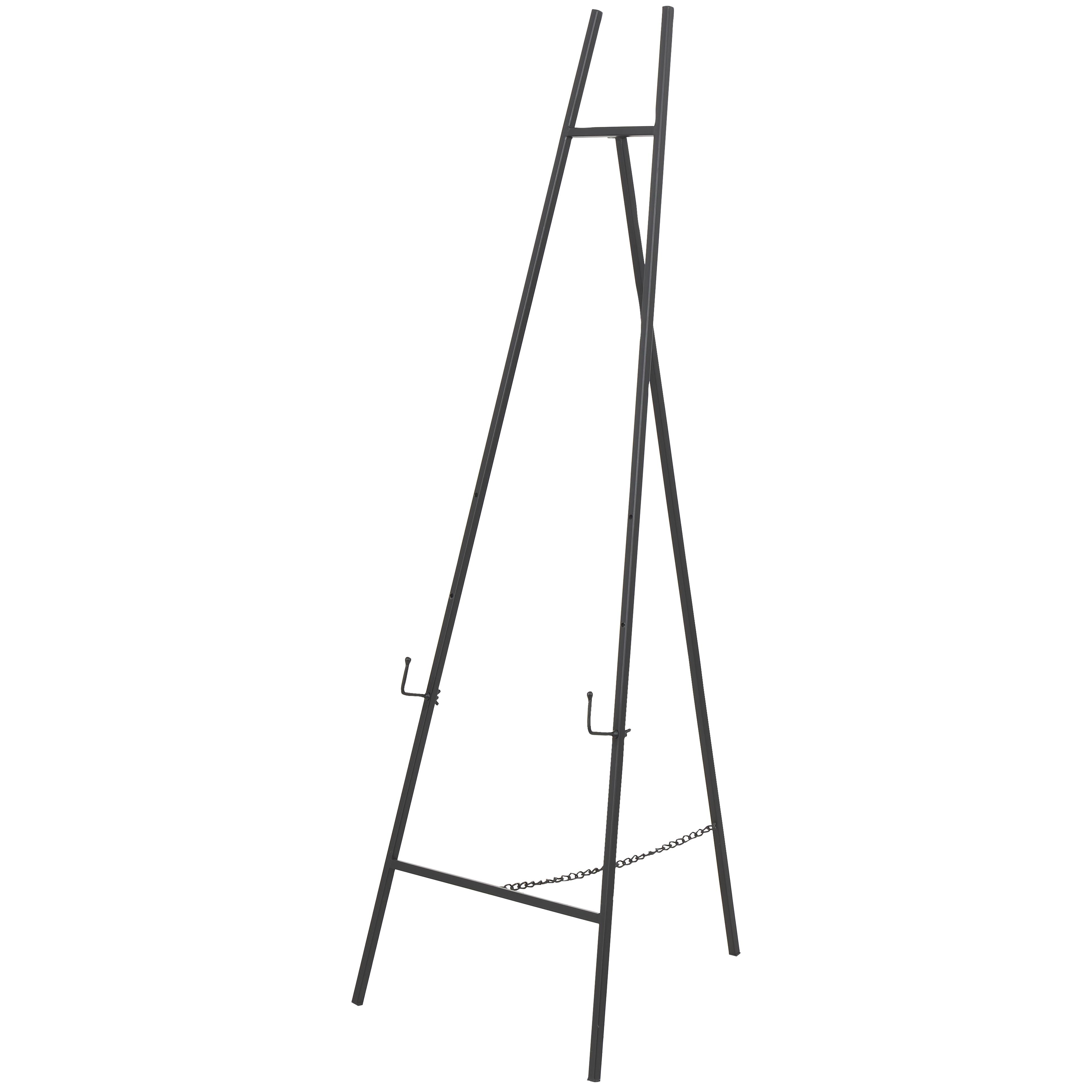 Metal Tall Minimalistic Adjustable Floor 3 Tier Display Easel with Chain Support 20" x 18" x 56"