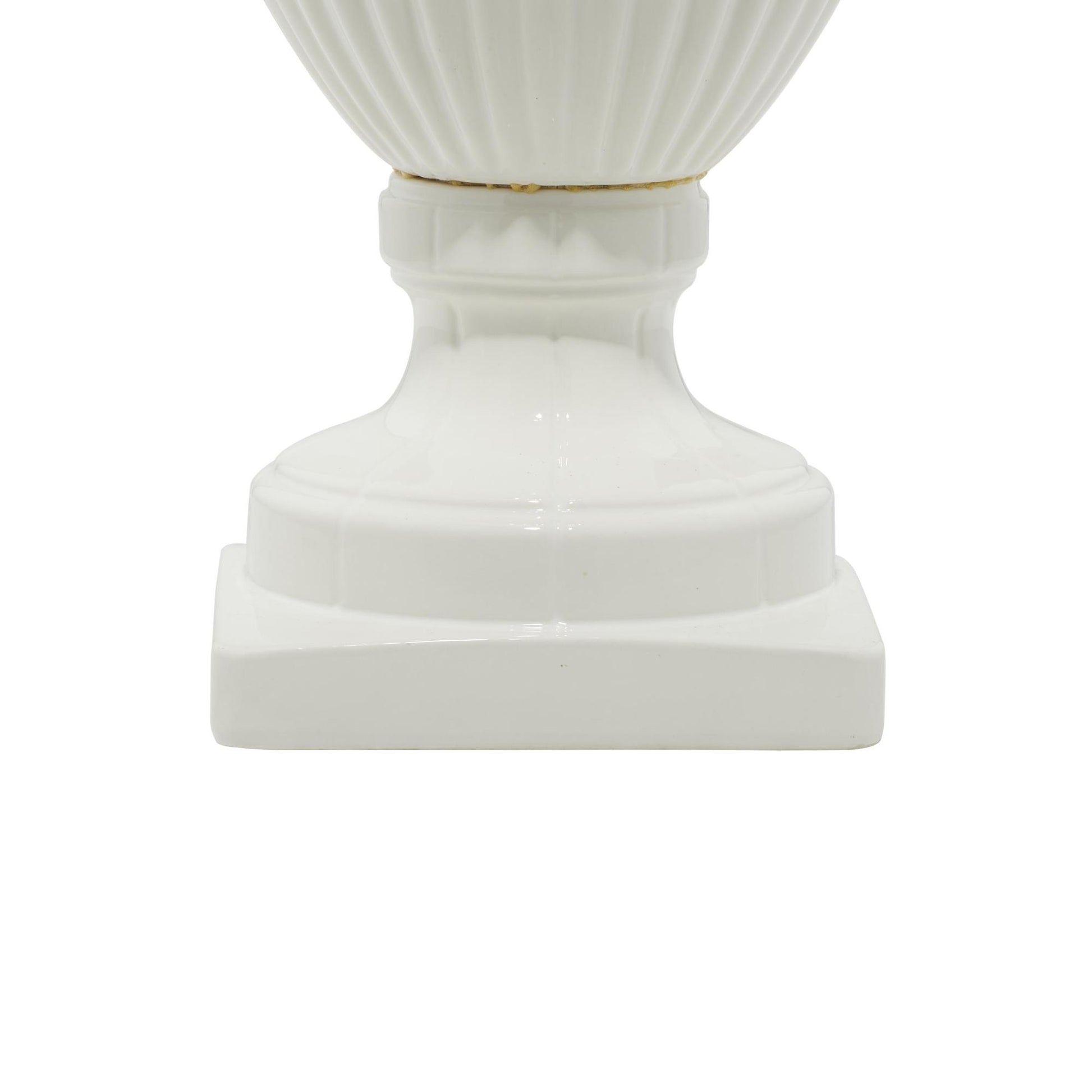 Ceramic Tall Fluted Urn Living Room Decorative Jars with Grooves and Lid