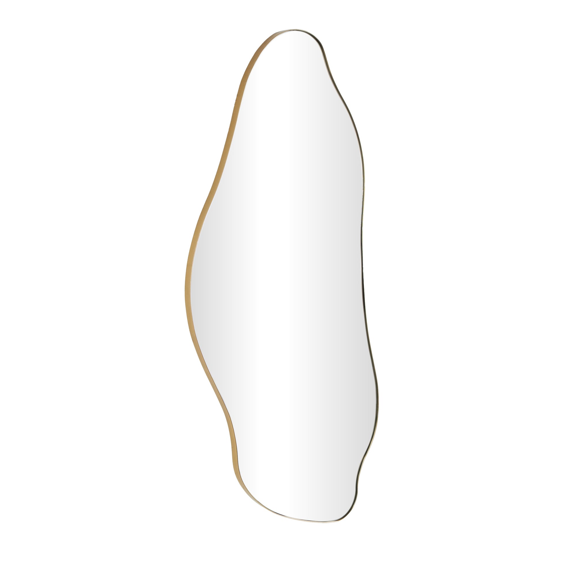 Abstract Gold Metal Wavy Room Wall Mirror