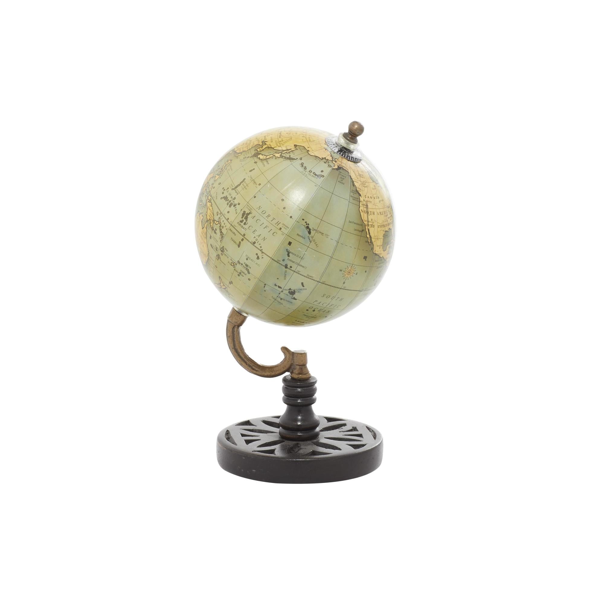 World Map Green Wood Educational/Geographic Earth Globe