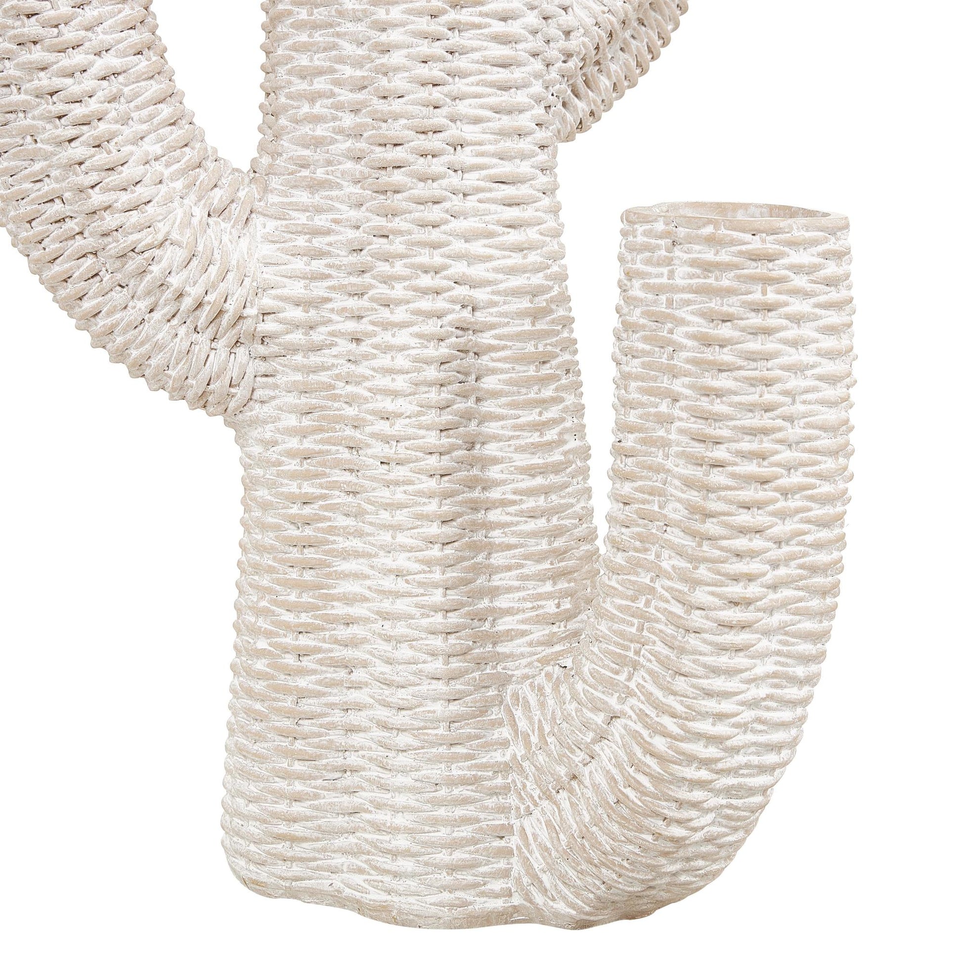 Cactus Cream Resin Tall Textured Indoor Outdoor Planter