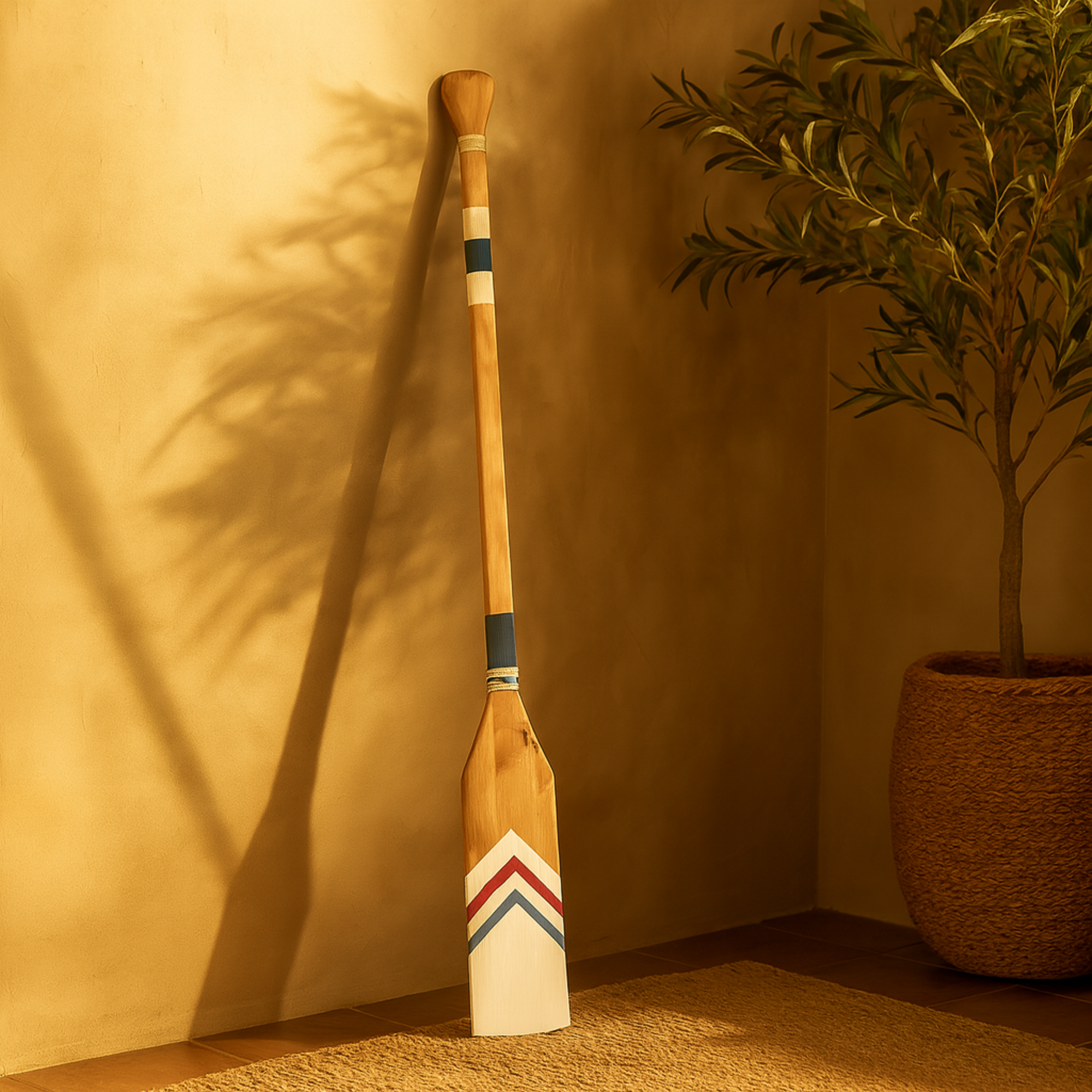Paddle Wood Novelty Canoe Oar Home Wall Decor with Arrow and Stripe Patterns