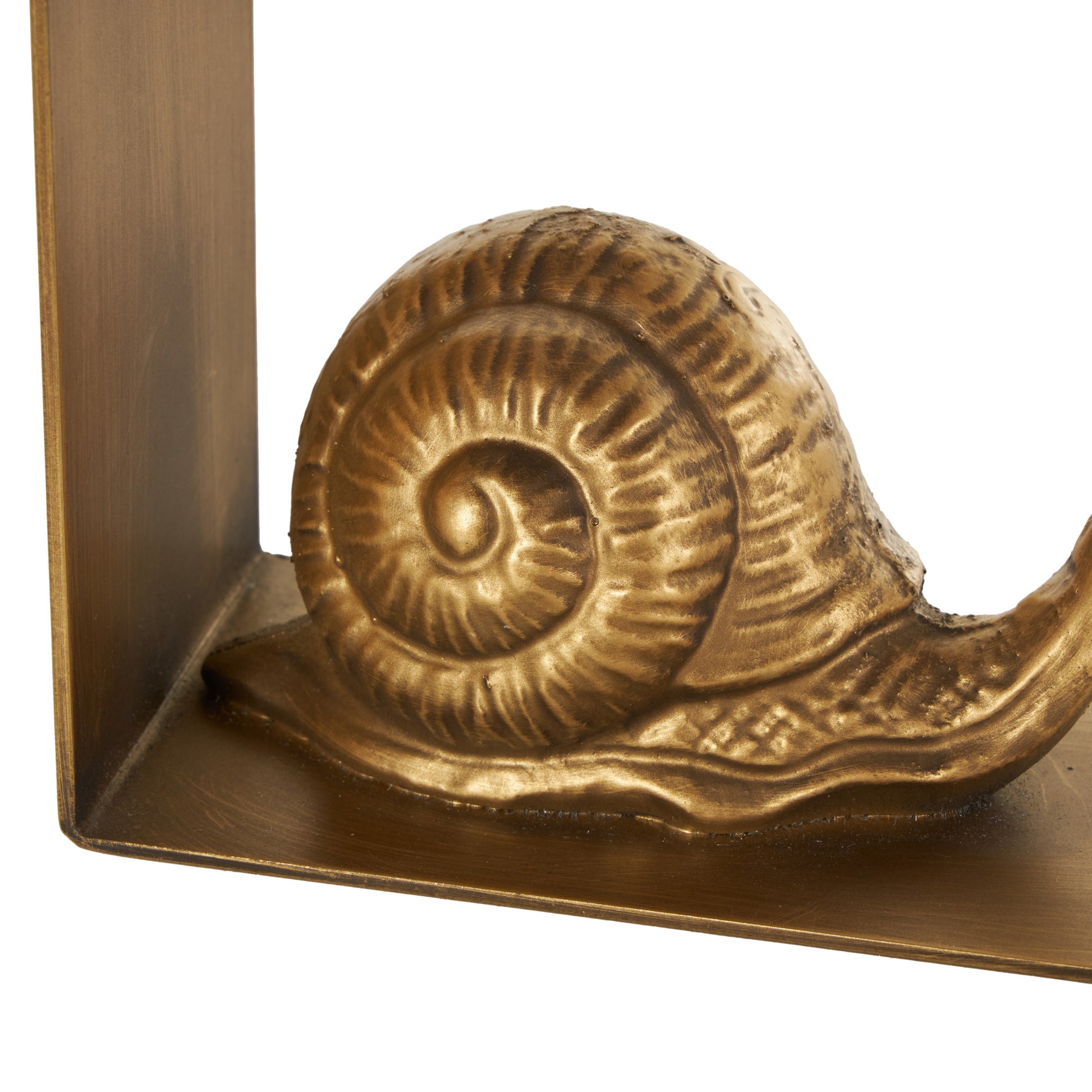 Set of 2 Snail Gold Metal Crawling Decorative Bookends