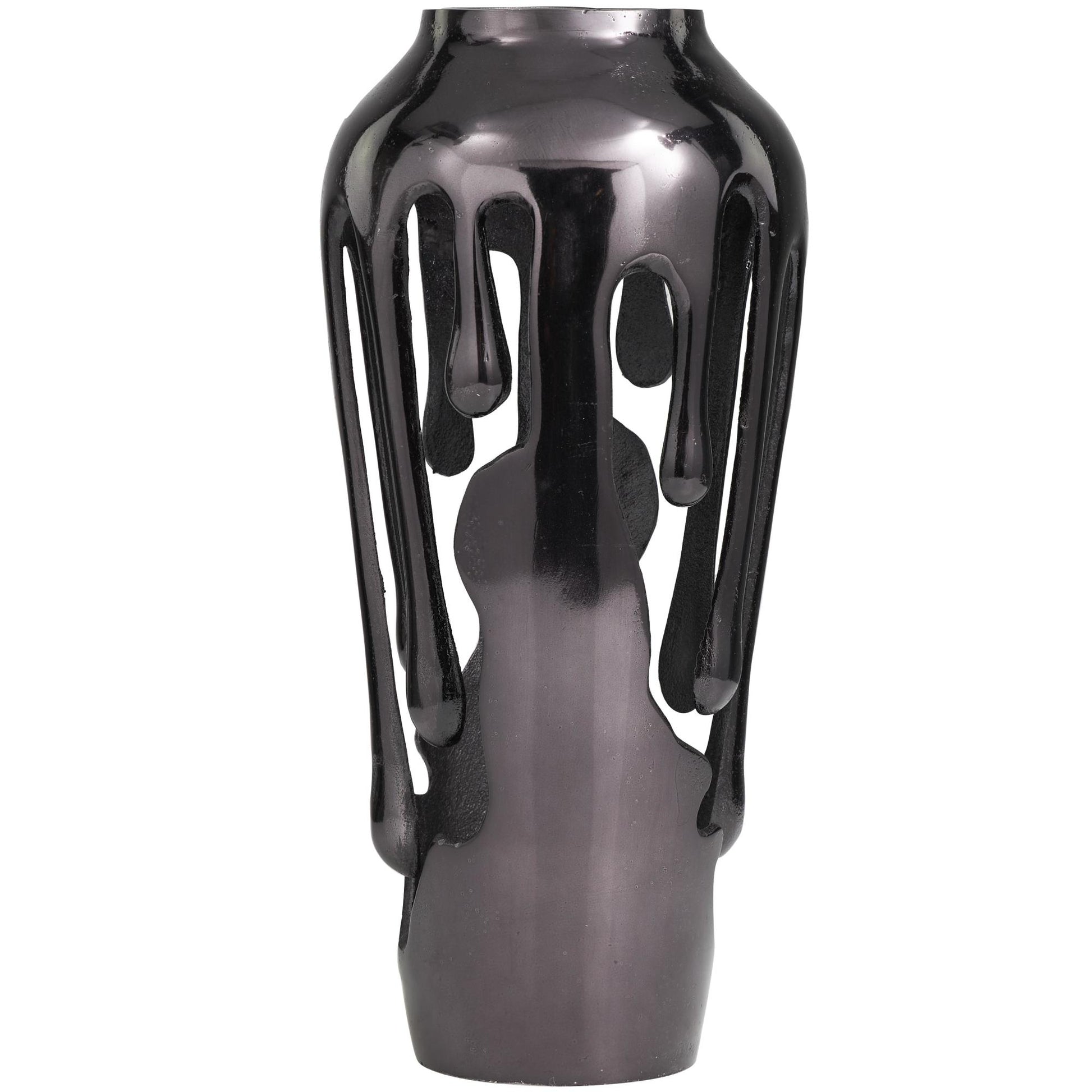 Abstract Aluminum Metal Drip Decorative Vase with Melting Designed Body