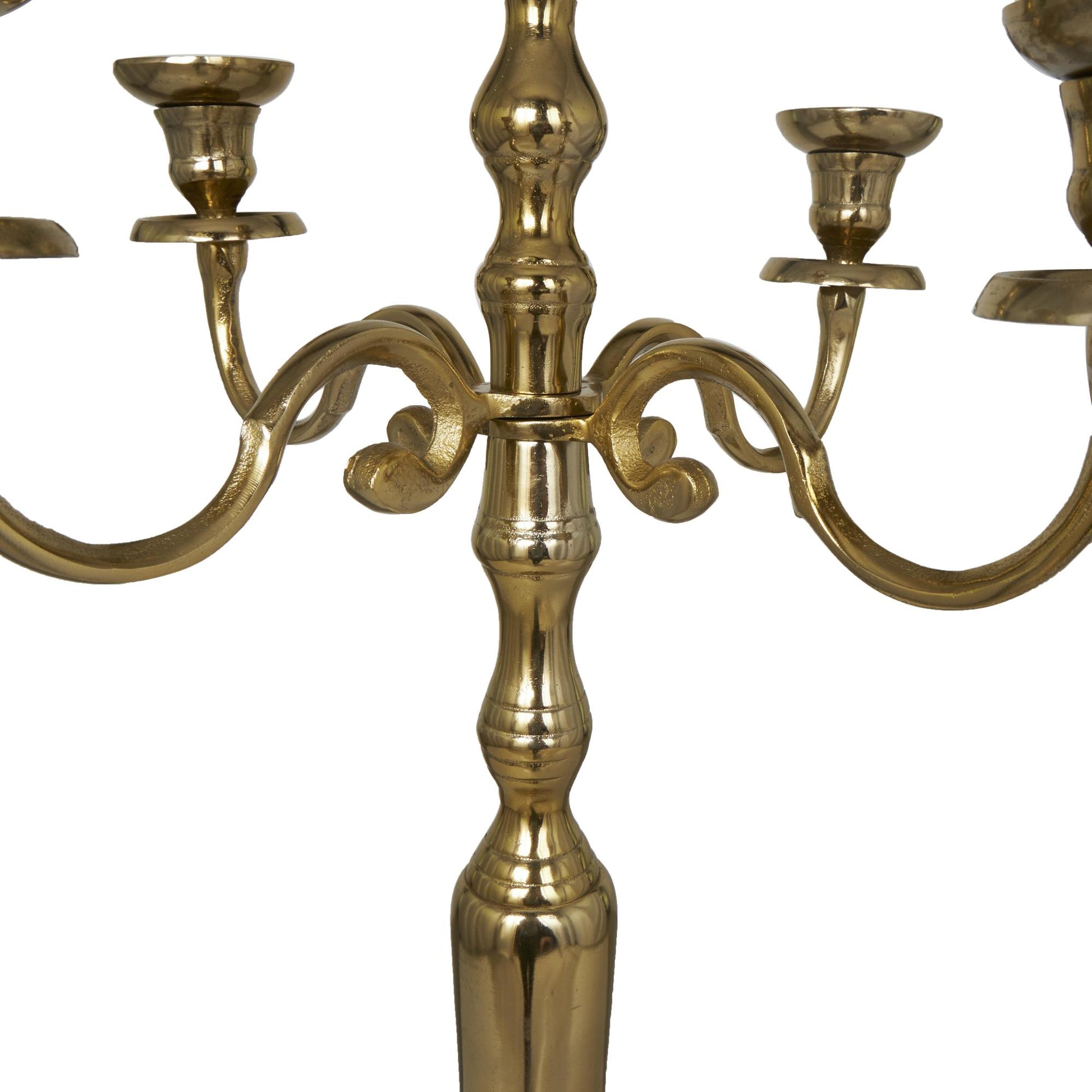 Scroll Aluminum Metal Tall Floor 5 Candle Decorative Candelabra