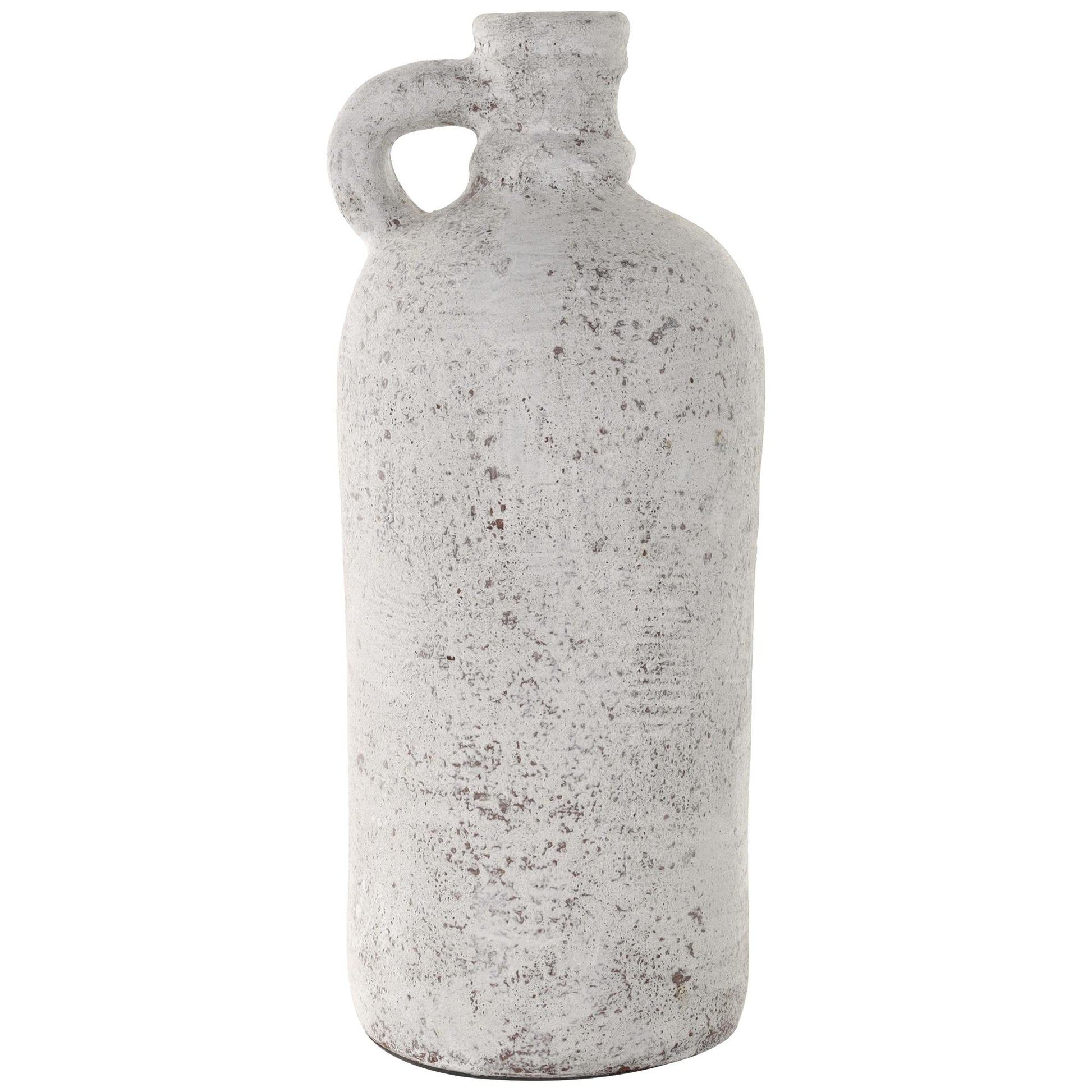 Cream Ceramic Antique Style Textured Decorative Vase